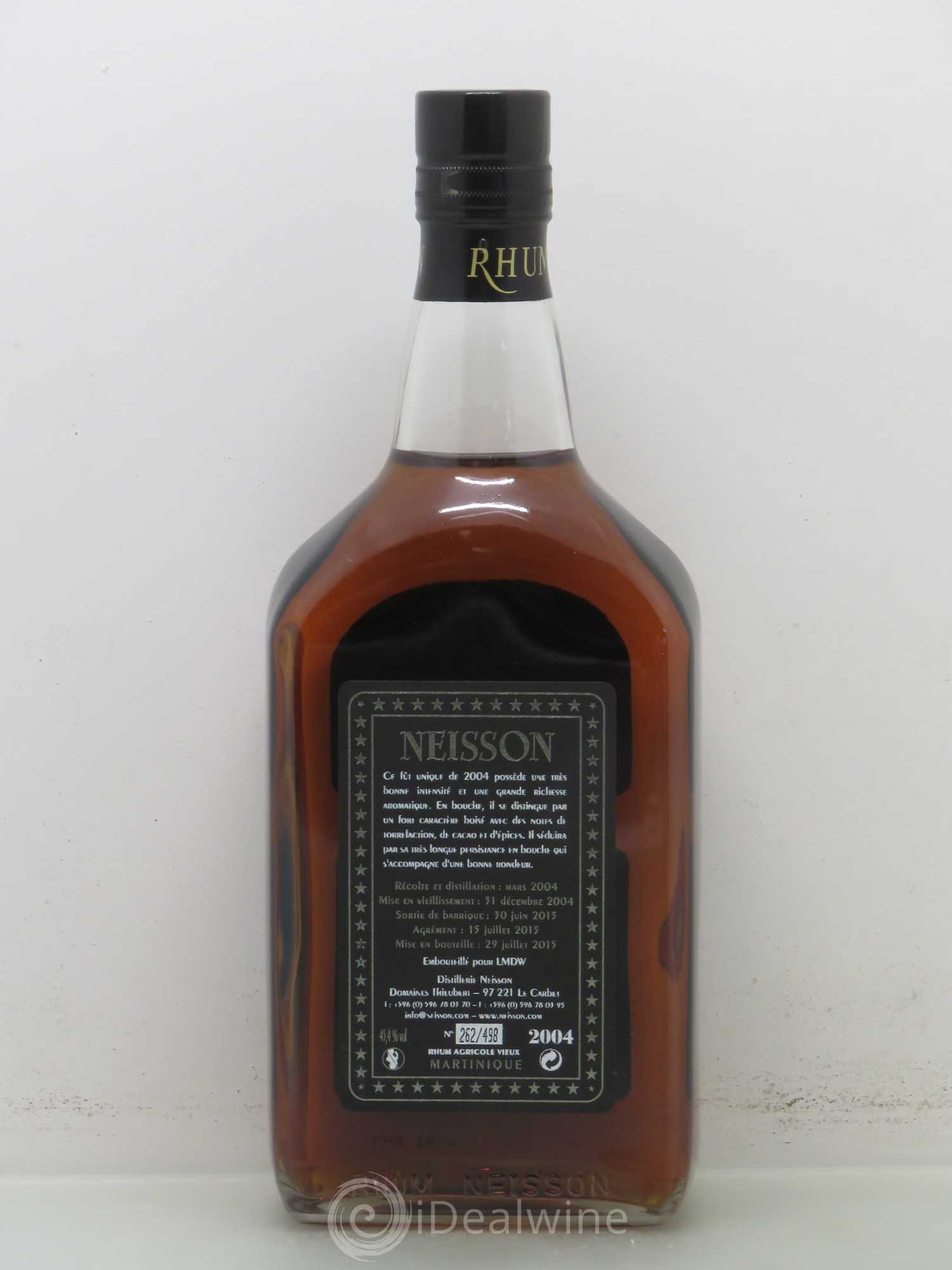 Rhum Distillerie Neisson Millésimé fut unique distillé en 2004 embouteillé en 2015 45,4° 2004 - Lotto di 1 bottiglia - 1
