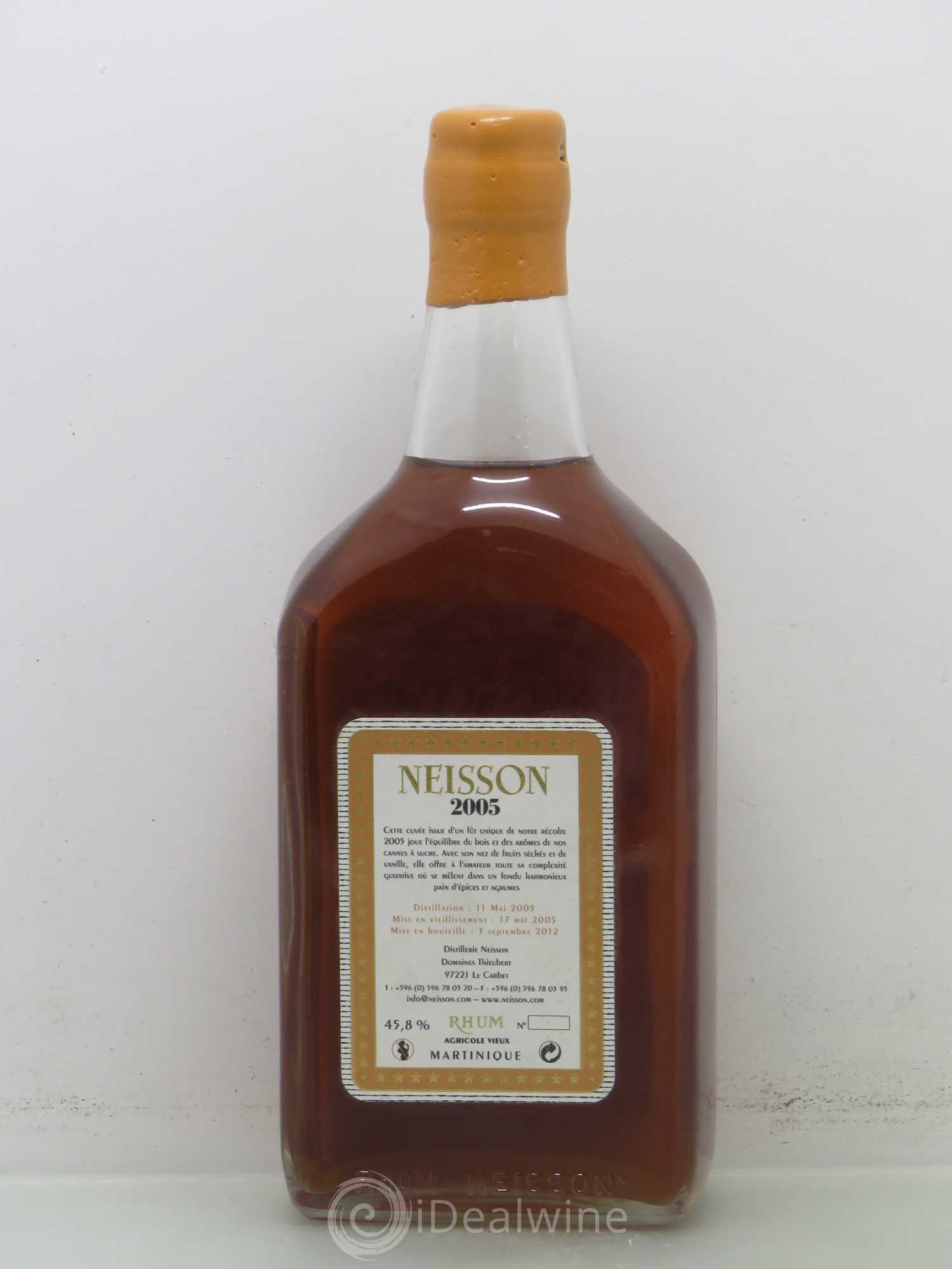 Rhum Distillerie Neisson Millésimé brut de fût 45,8° distillé en 2005 embouteillé en 2012 2005 - Lotto di 1 bottiglia - 1