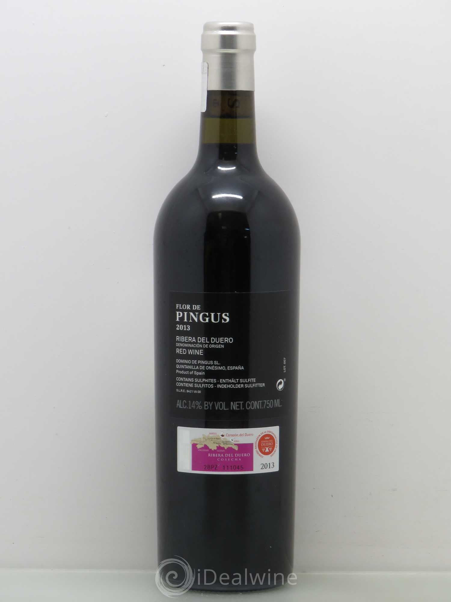 Ribera Del Duero Flor de Pingus Dominio de Pingus - Peter Sisseck 2013 - Lot de 1 bouteille - 1