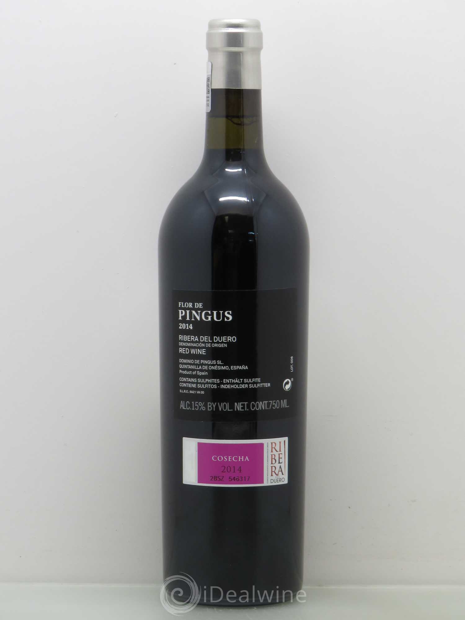 Ribera Del Duero Flor de Pingus Dominio de Pingus - Peter Sisseck 2014 - Lot de 1 bouteille - 1