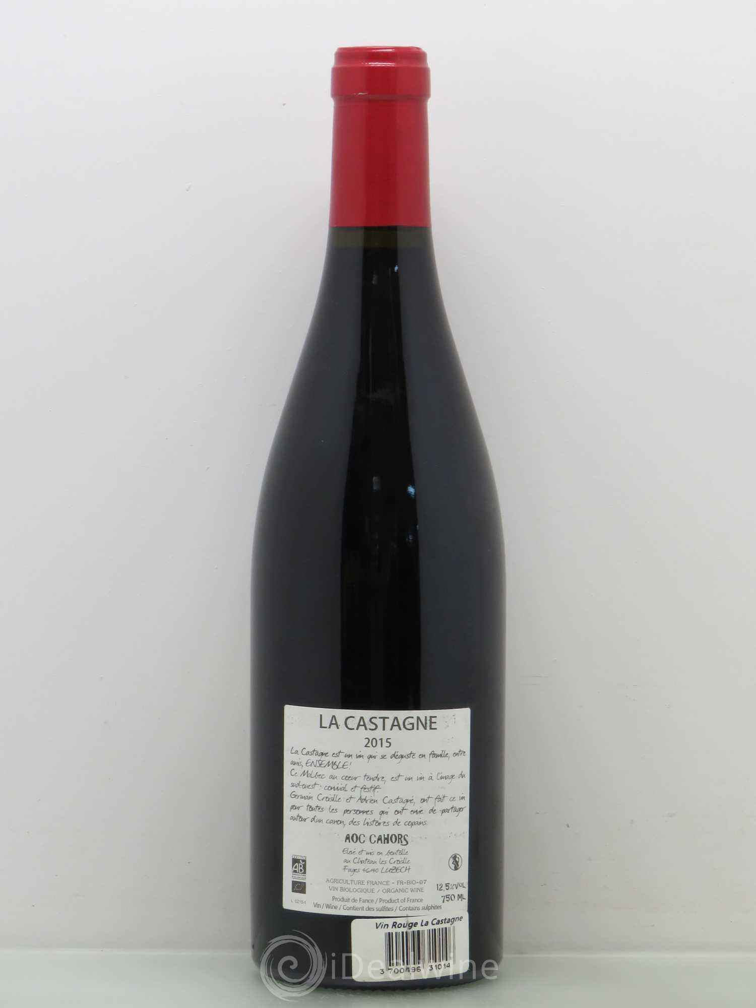 Cahors La Castagne 100% lotois le petit moulin et germain croisille 2015 - Posten von 1 Flasche - 1
