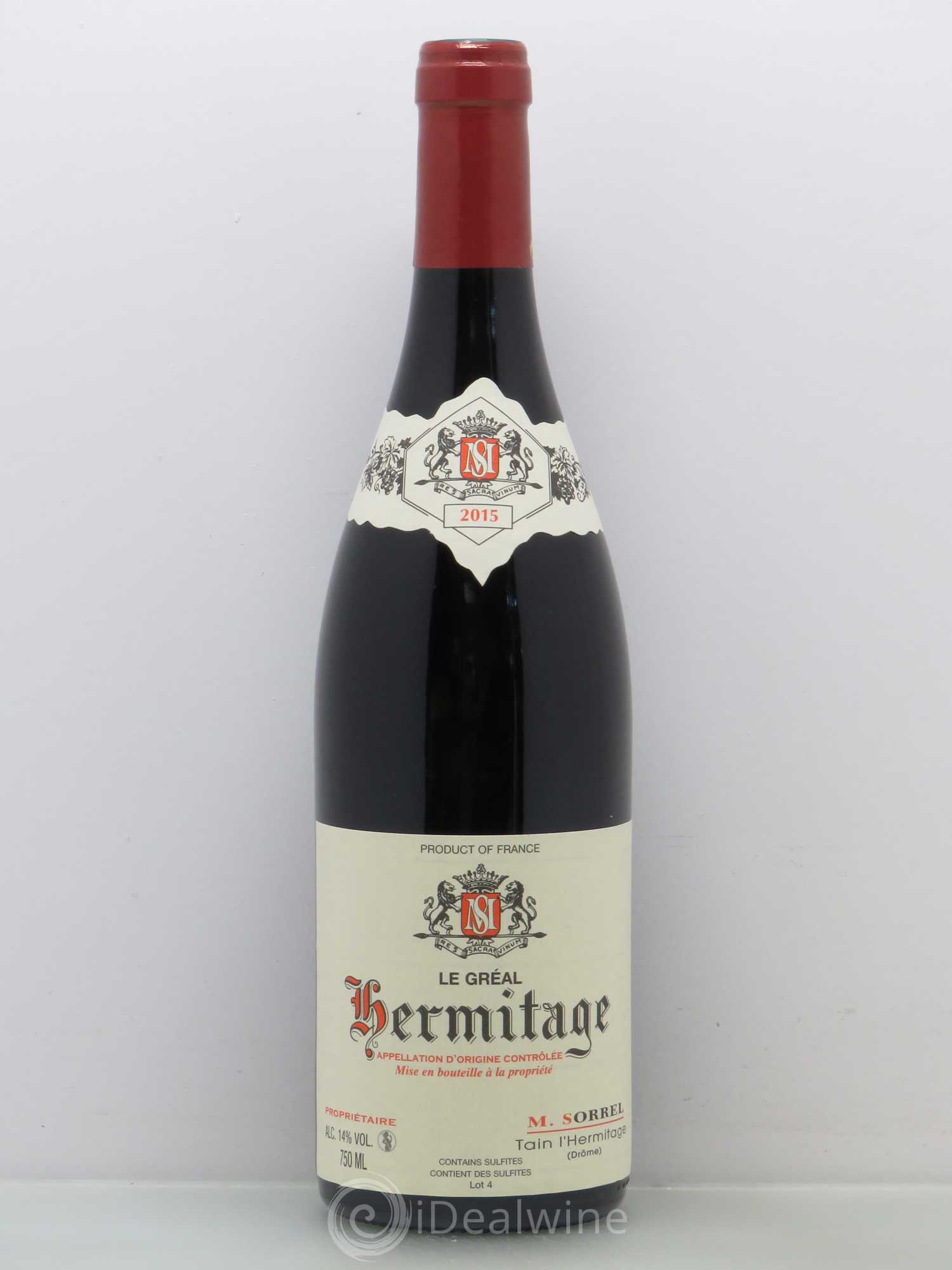 Hermitage Le Gréal Marc Sorrel 2015 - Lot de 1 bouteille - 0