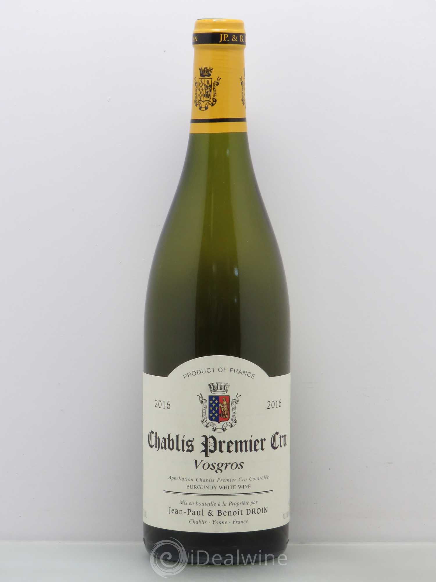 Chablis 1er Cru Vosgros Droin 2016 - Posten von 1 Flasche - 0