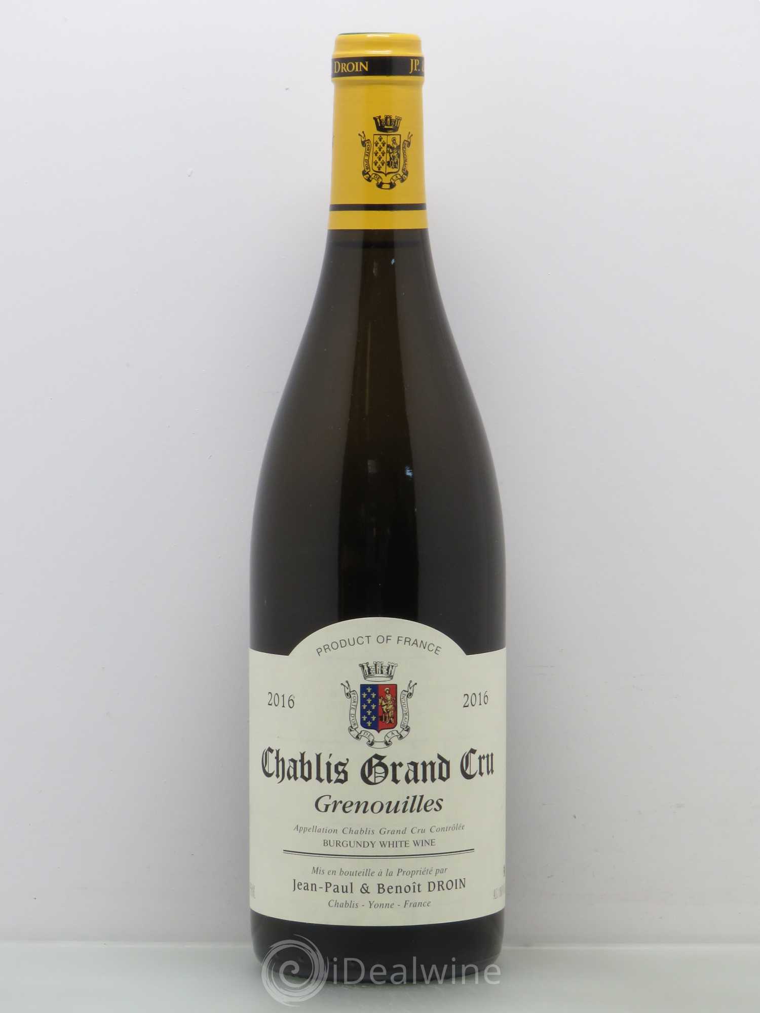 Chablis Grand Cru Grenouilles Jean-Paul & Benoît Droin (Domaine) 2016 - Lot de 1 bouteille - 0