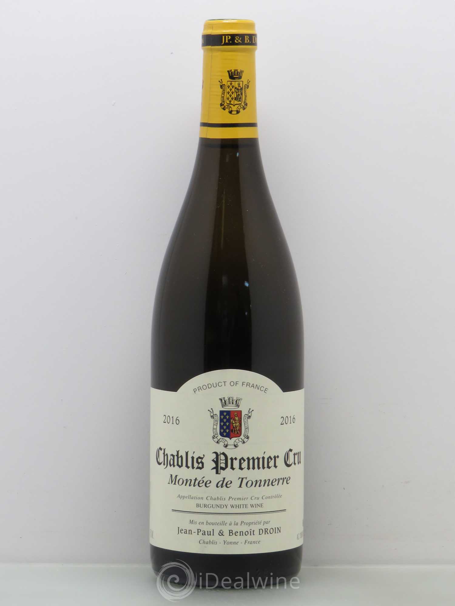 Chablis 1er Cru Montée de Tonnerre Jean-Paul & Benoît Droin (Domaine) 2016 - Lot de 1 bouteille - 0
