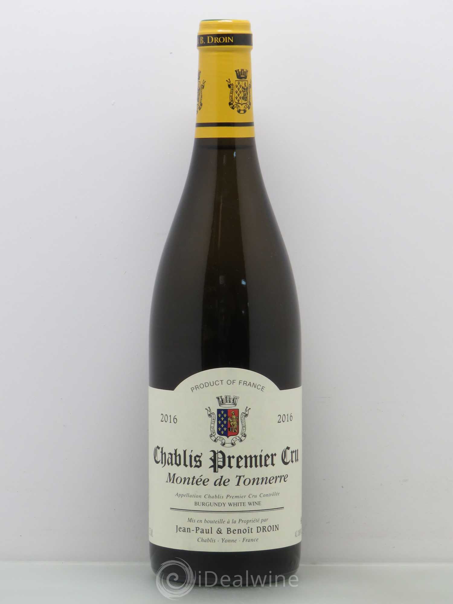 Chablis 1er Cru Montée de Tonnerre Jean-Paul & Benoît Droin (Domaine) 2016 - Posten von 1 Flasche - 0