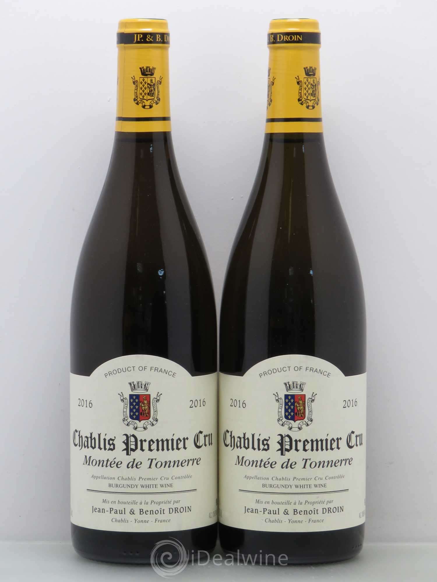 Chablis 1er Cru Montée de Tonnerre Jean-Paul & Benoît Droin (Domaine) 2016 - Lot de 2 bouteilles - 0