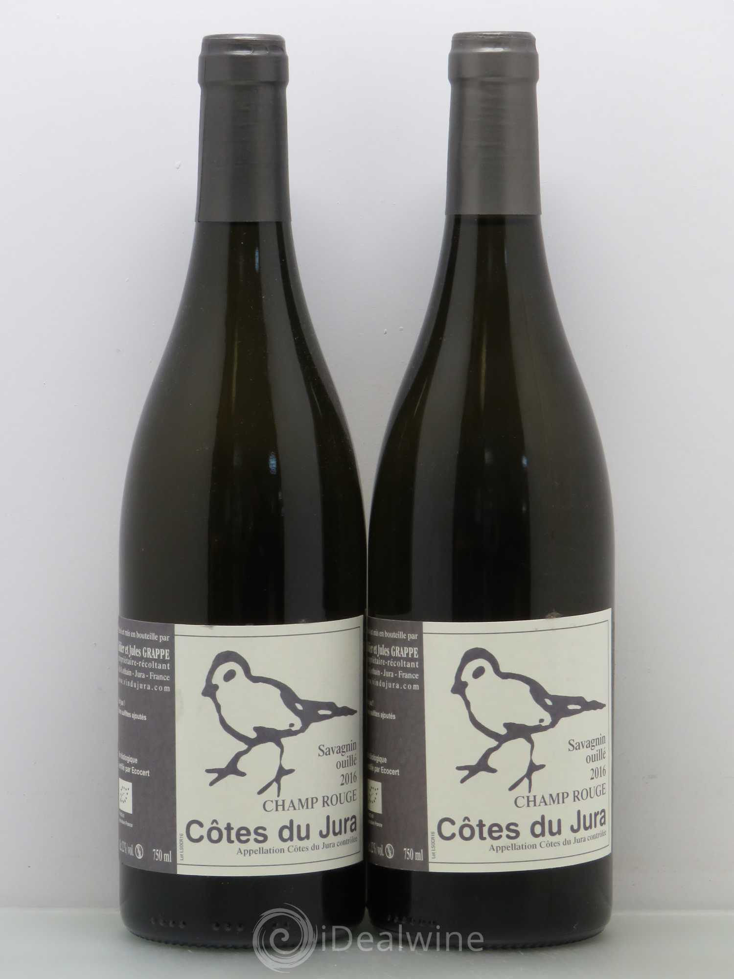 Côtes du Jura Savagnin ouillé Champ rouge Grappe 2016 - Posten von 2 Flaschen - 0