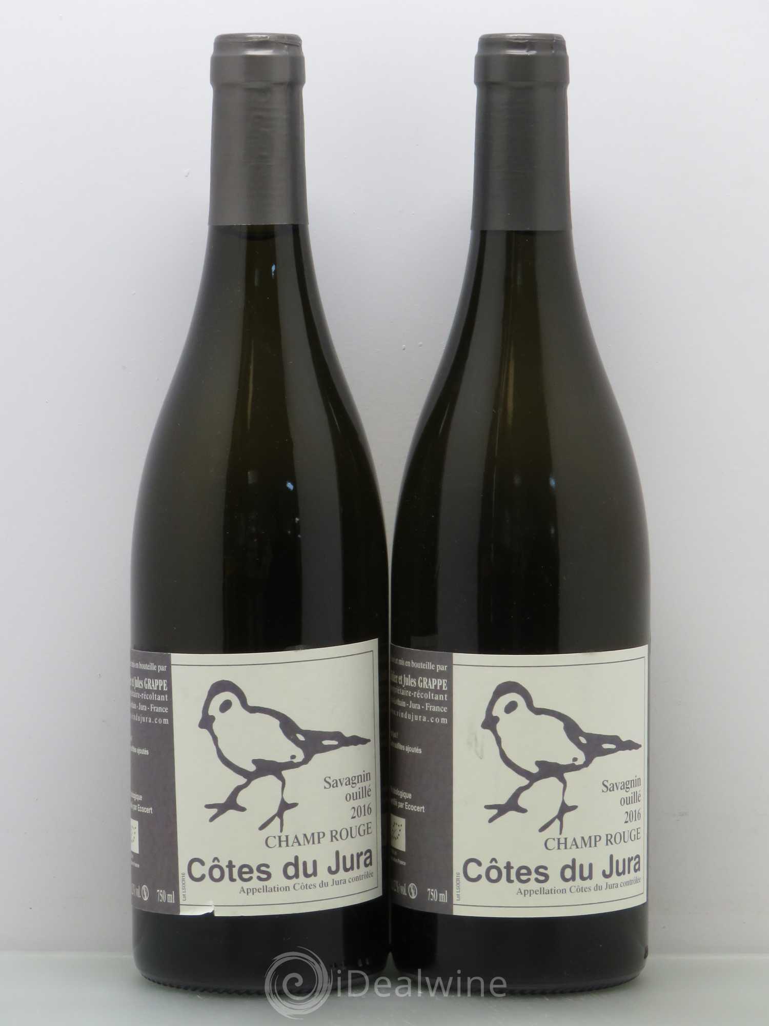 Côtes du Jura Savagnin ouillé Champ rouge Grappe 2016 - Posten von 2 Flaschen - 0
