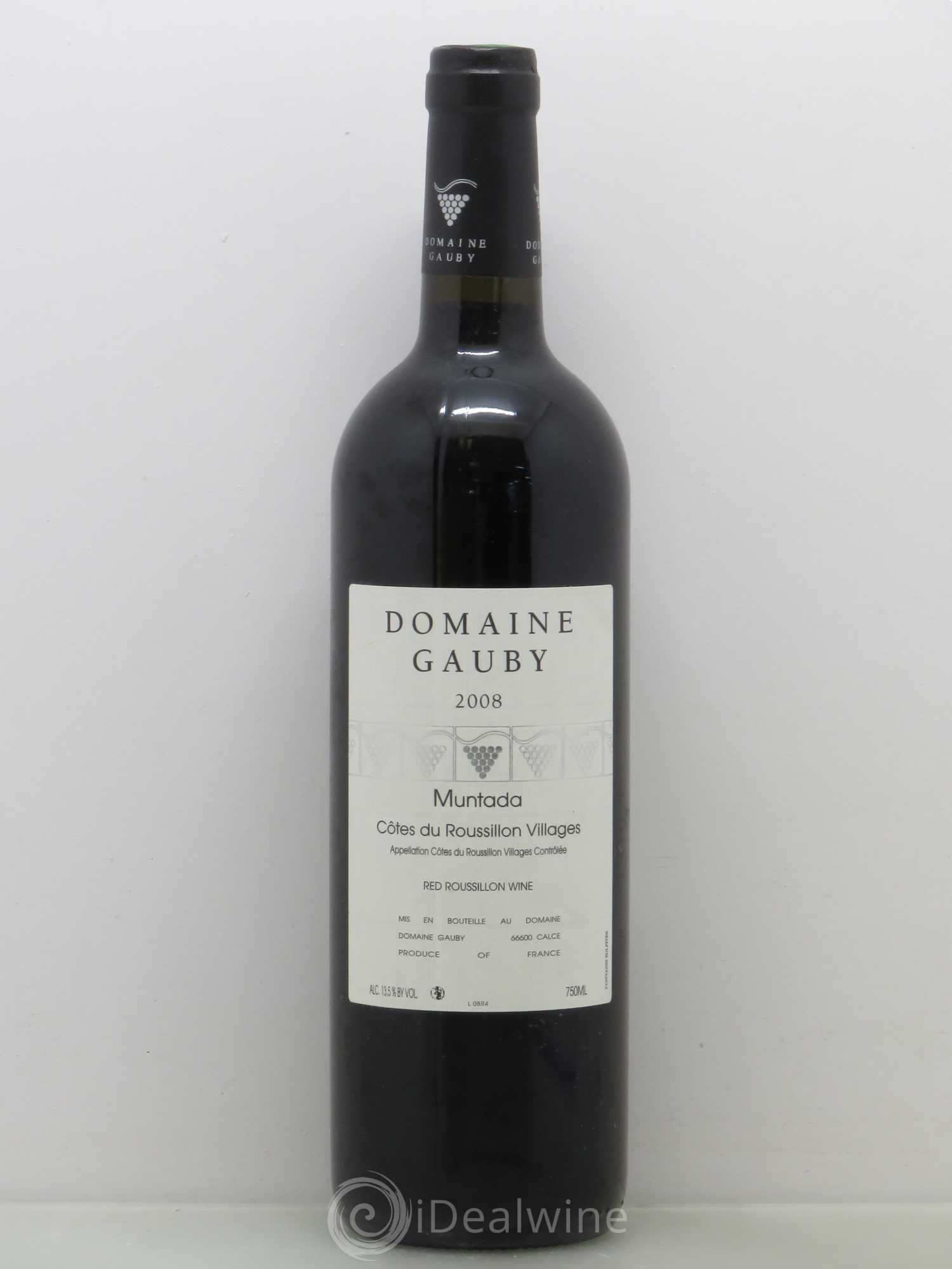 Côtes Catalanes (anciennement Côtes du Roussillon Villages) La Muntada Gauby (Domaine) 2008 - Lot de 1 bouteille - 0