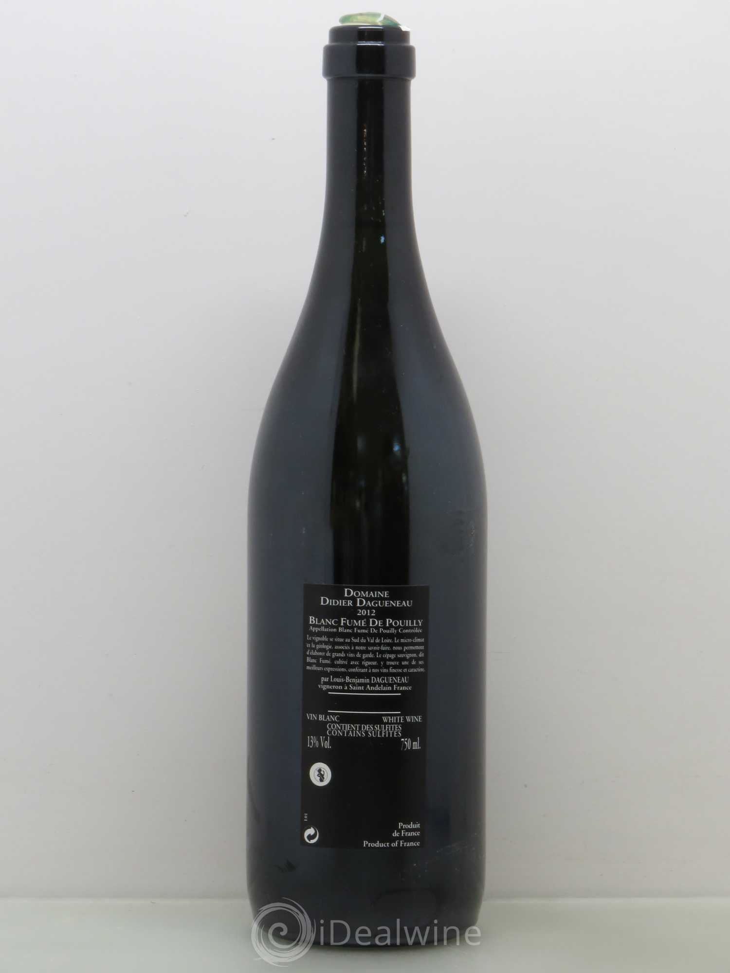 Vin de France (anciennement Pouilly-Fumé) Silex Dagueneau (Domaine Didier - Louis-Benjamin) 2012 - Lot de 1 bouteille - 1
