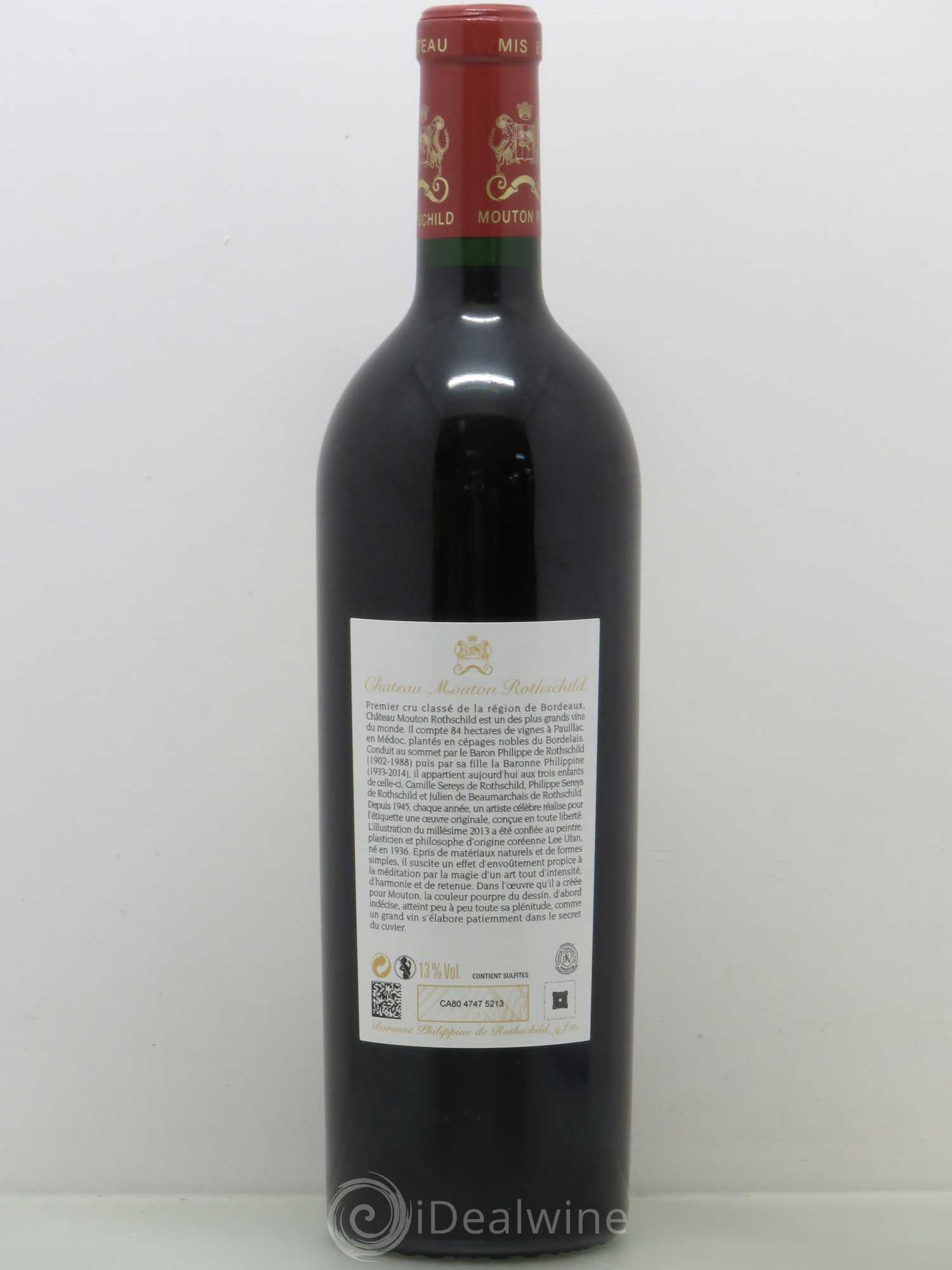 Château Mouton Rothschild 1er Grand Cru Classé 2013 - Lot de 1 bouteille - 1