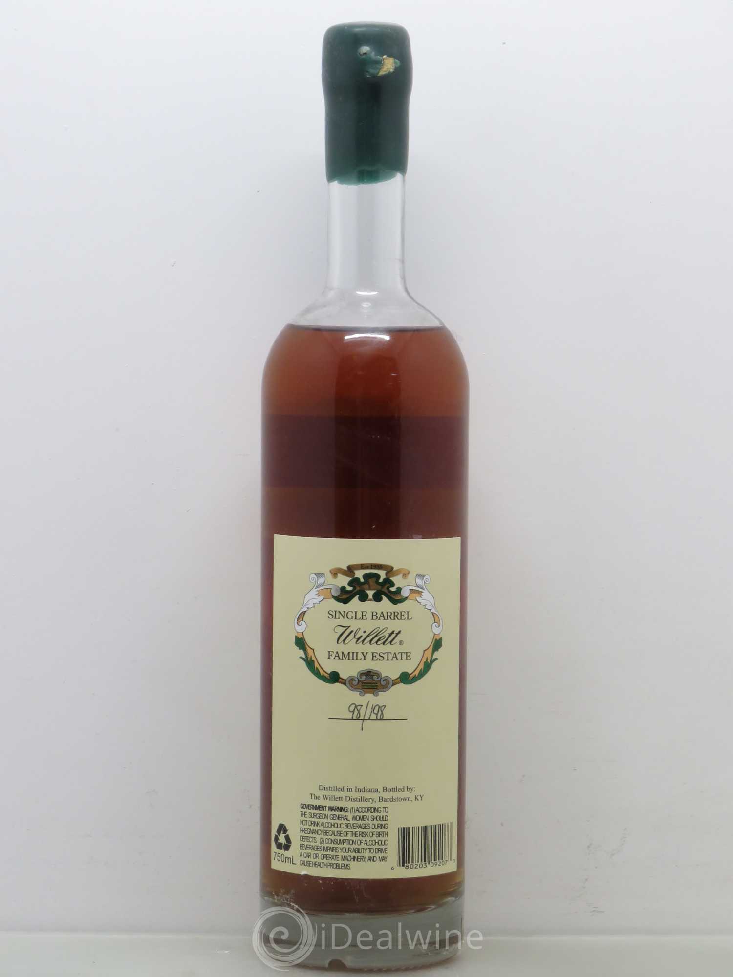 Whisky Willett Family Estate Straight Rye Small Batch Rare release single barrel 4 ans 110 proof 55° - Posten von 1 Flasche - 1