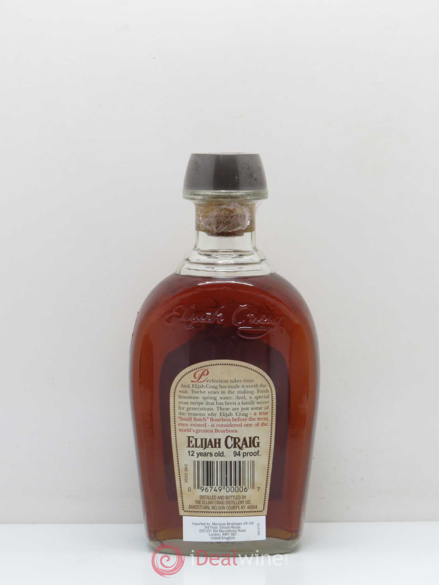 Whisky USA Kentucky Elijah Craig Bourbon 12 YO barrel proof 47° - Posten von 1 Flasche - 1