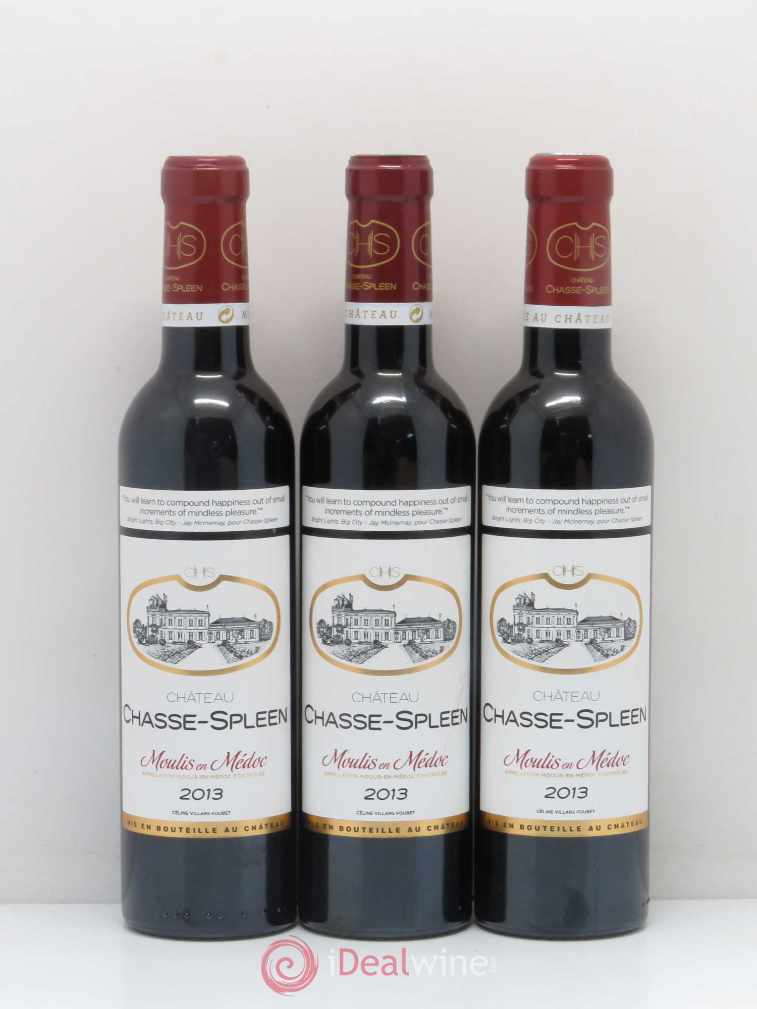 Château Chasse Spleen 2013 - Lot de 3 demi bouteilles - 0