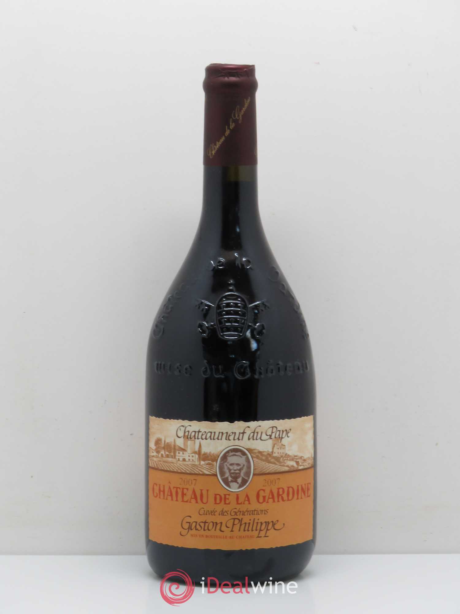 Châteauneuf-du-Pape Château de La Gardine Cuvée des Générations Gaston Philippe Famille Brunel 2007 - Lot de 1 bouteille - 0