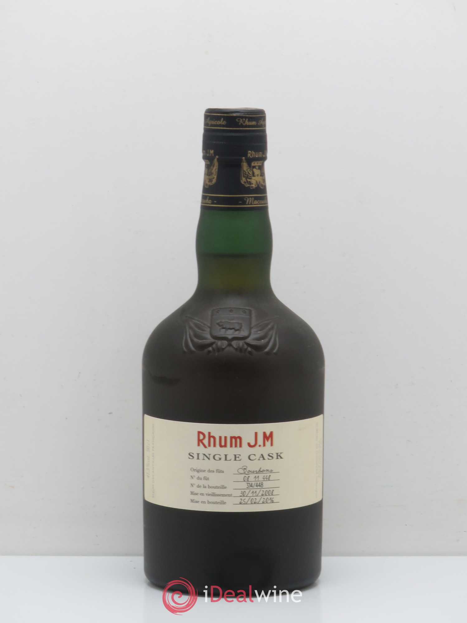 Rhum Martinique Distillerie JM Rhum Single Cask Bourbon Cask 2008 - Lot de 1 bouteille - 0