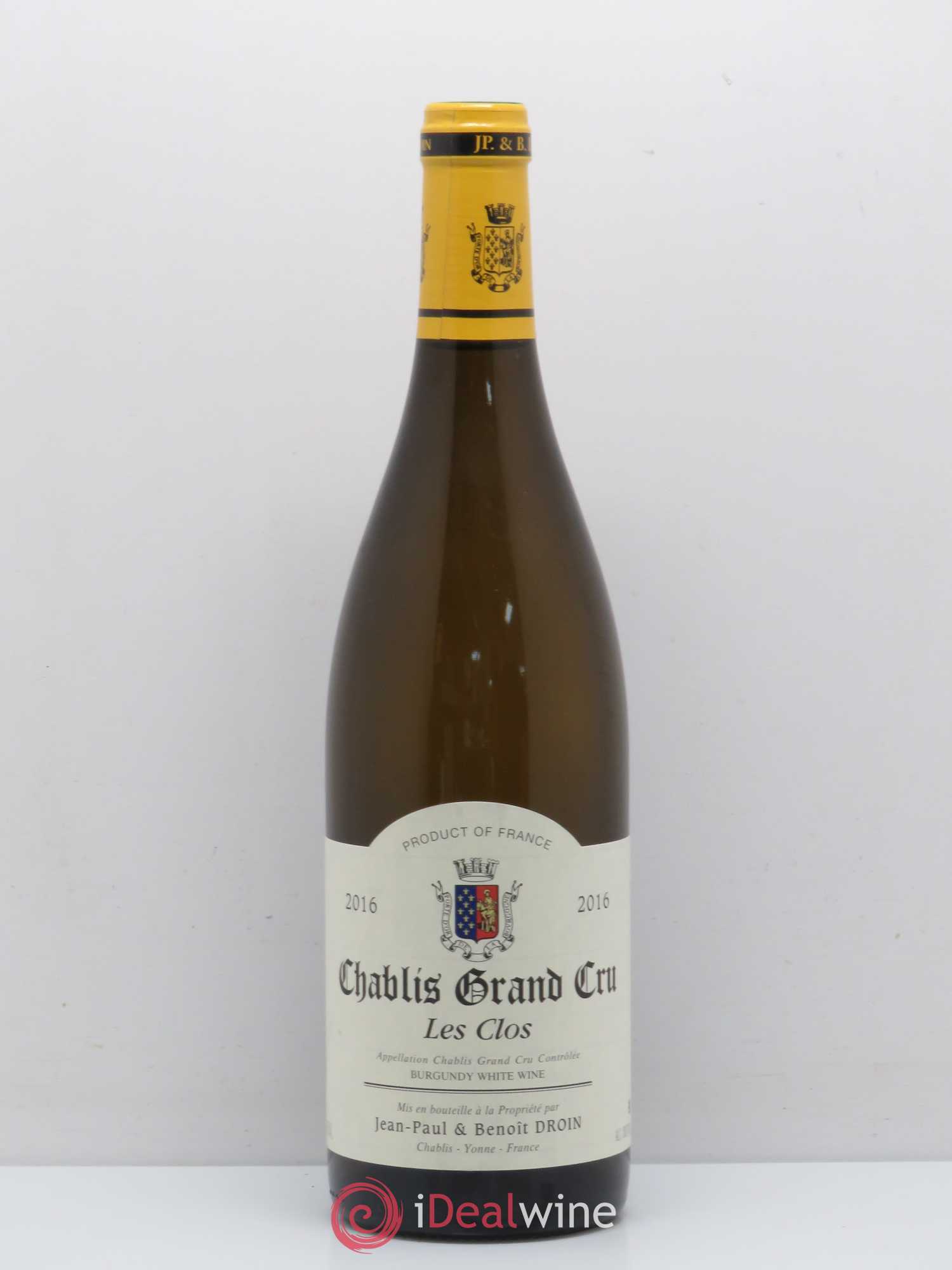 Chablis Grand Cru Les Clos Jean-Paul & Benoît Droin (Domaine) 2016 - Lot de 1 bouteille - 0