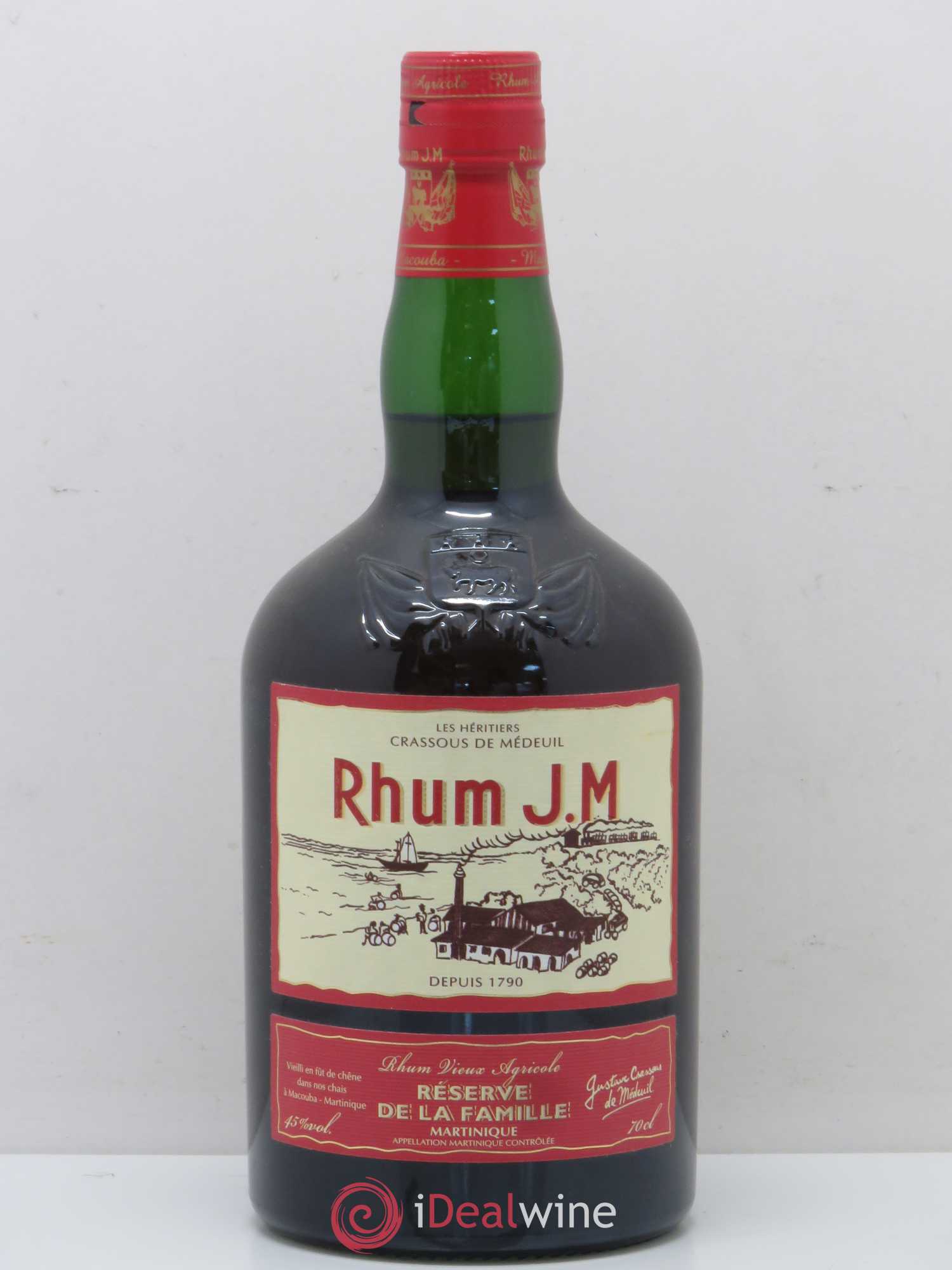 Rhum Tres vieux Rhum agricole Distillerie J.M Reserve de la famille - Lotto di 1 bottiglia - 0