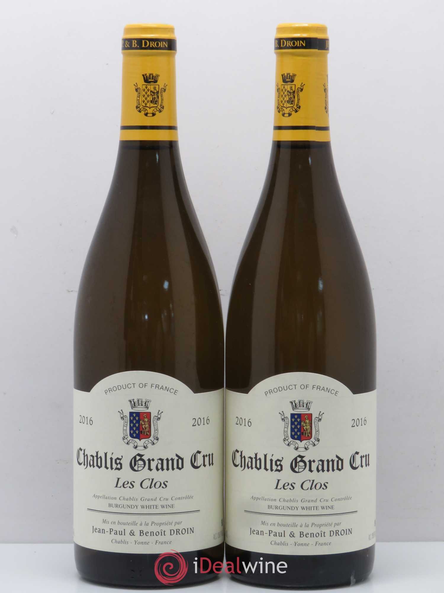 Chablis Grand Cru Les Clos Jean-Paul & Benoît Droin (Domaine) 2016 - Lot de 2 bouteilles - 0