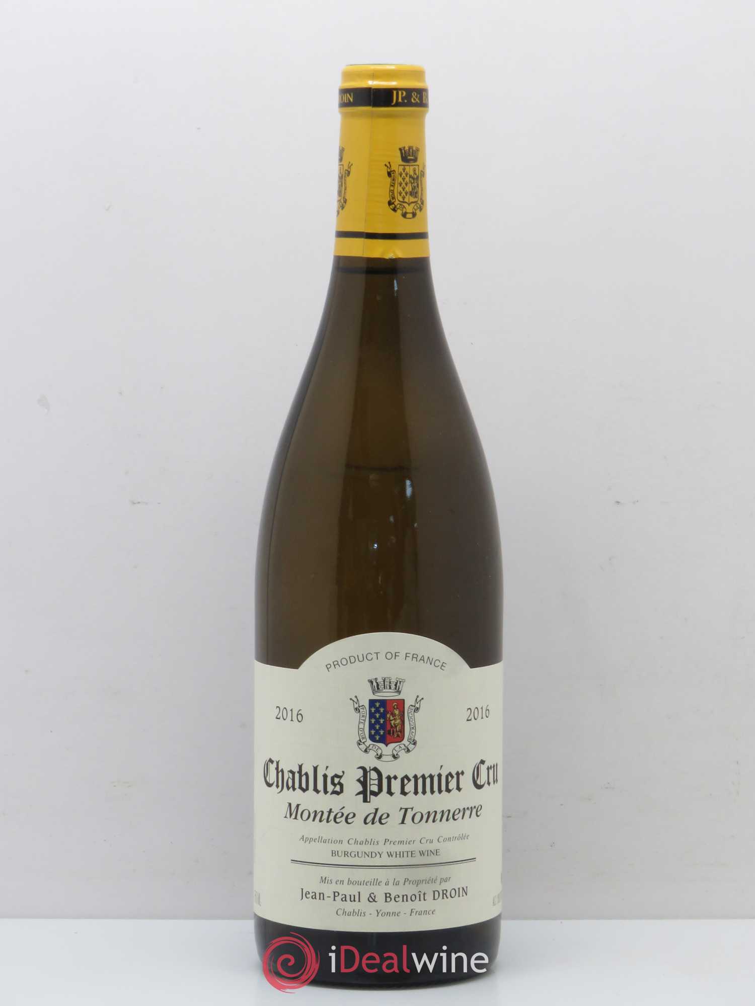 Chablis 1er Cru Montée de Tonnerre Jean-Paul & Benoît Droin (Domaine) 2016 - Lot de 1 bouteille - 0