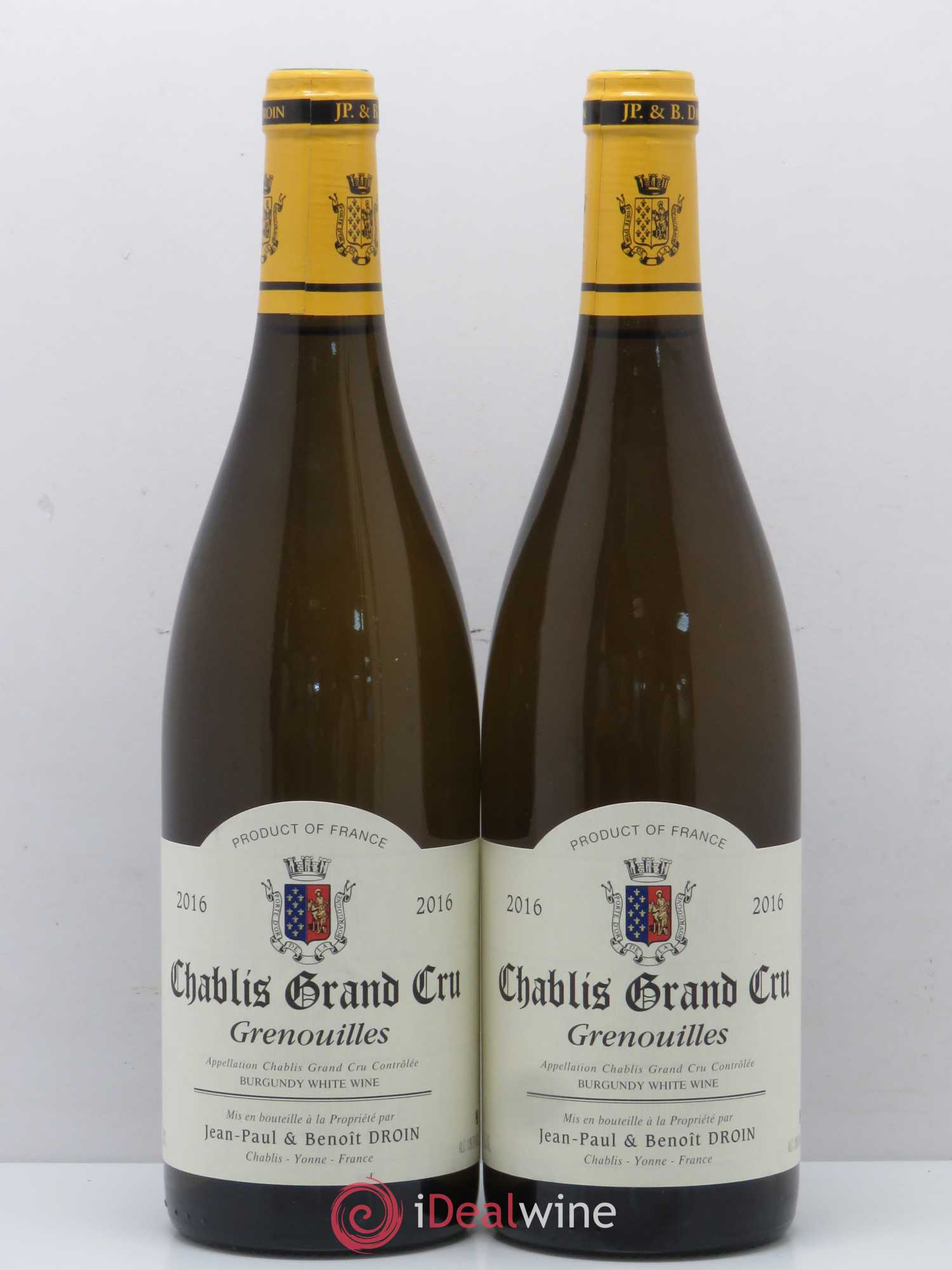 Chablis Grand Cru Grenouilles Jean-Paul & Benoît Droin (Domaine) 2016 - Lot de 2 bouteilles - 0