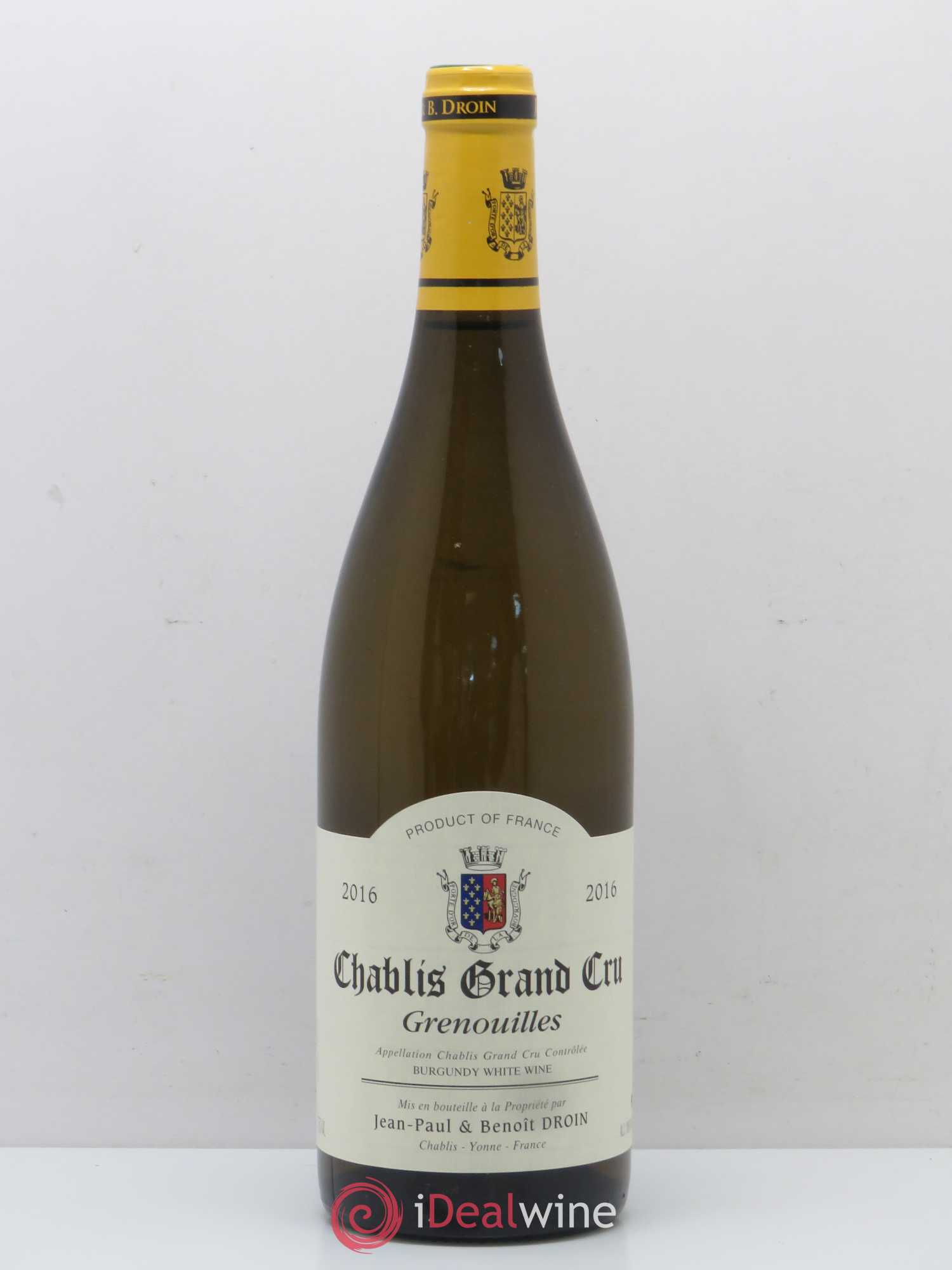 Chablis Grand Cru Grenouilles Jean-Paul & Benoît Droin (Domaine) 2016 - Lot de 1 bouteille - 0
