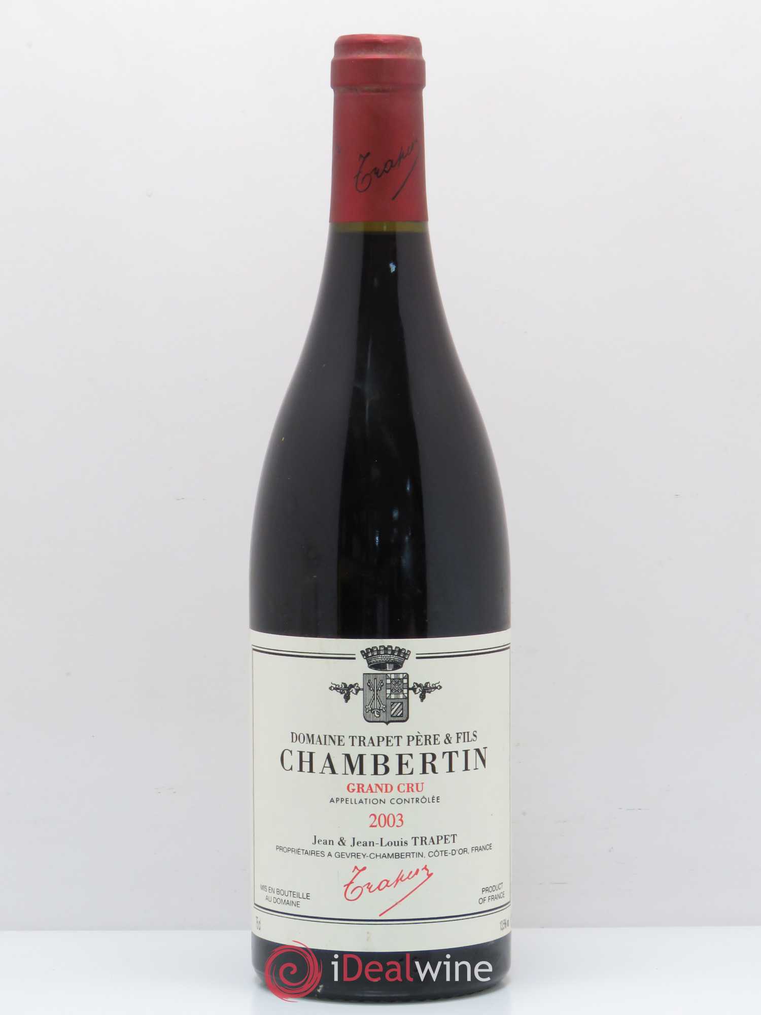 Chambertin Grand Cru Domaine Trapet 2003 - Lot de 1 bouteille - 0
