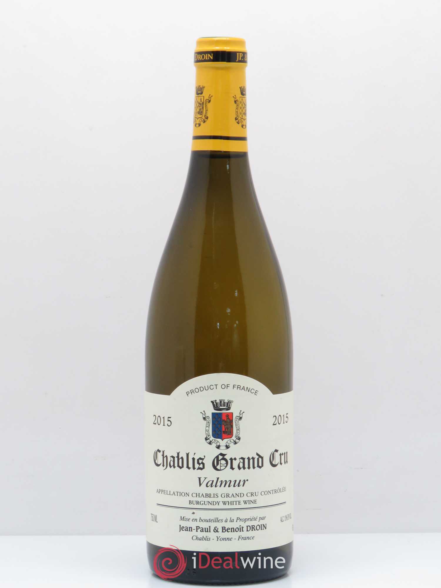 Chablis Grand Cru Valmur Jean-Paul & Benoît Droin (Domaine) 2015 - Lot de 1 bouteille - 0