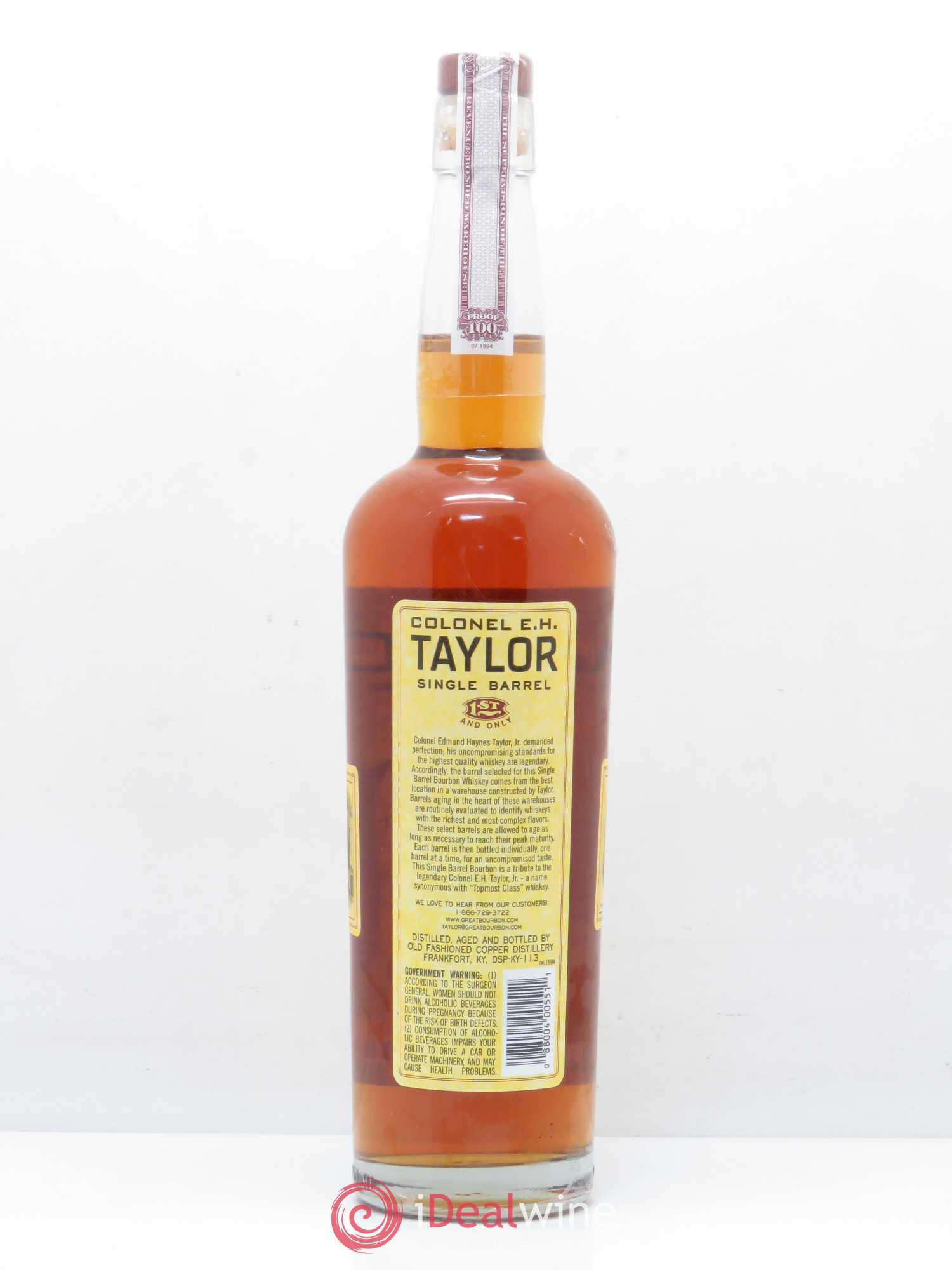 Whisky Taylor Small Batch Bourbon Kentucky USA Single barrel - Posten von 1 Flasche - 1