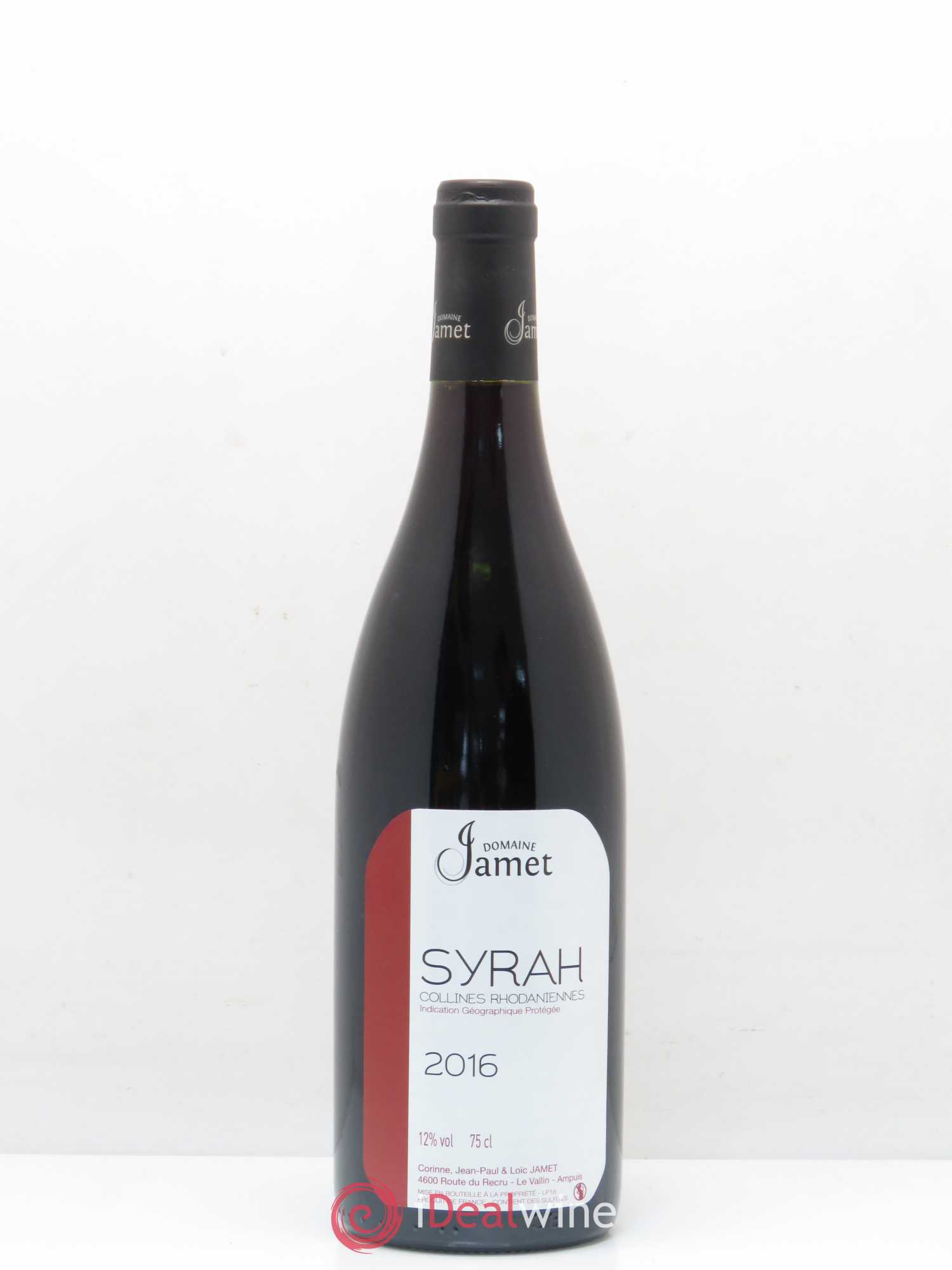 Rhône IGP Collines Rhodaniennes Syrah Domaine Jamet 2016 - Lot de 1 bouteille - 0