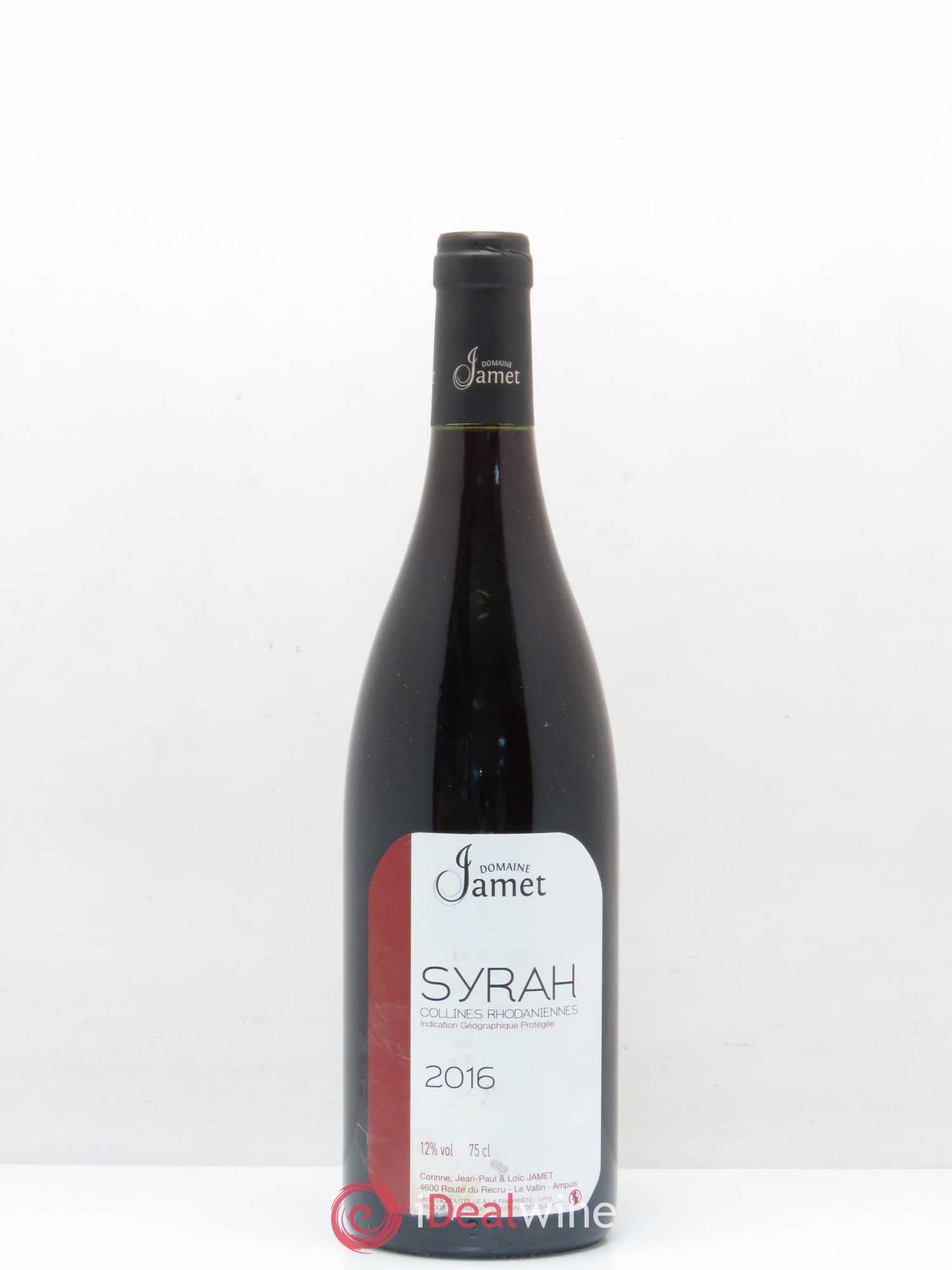 Rhône IGP Collines Rhodaniennes Syrah Domaine Jamet 2016 - Posten von 1 Flasche - 0