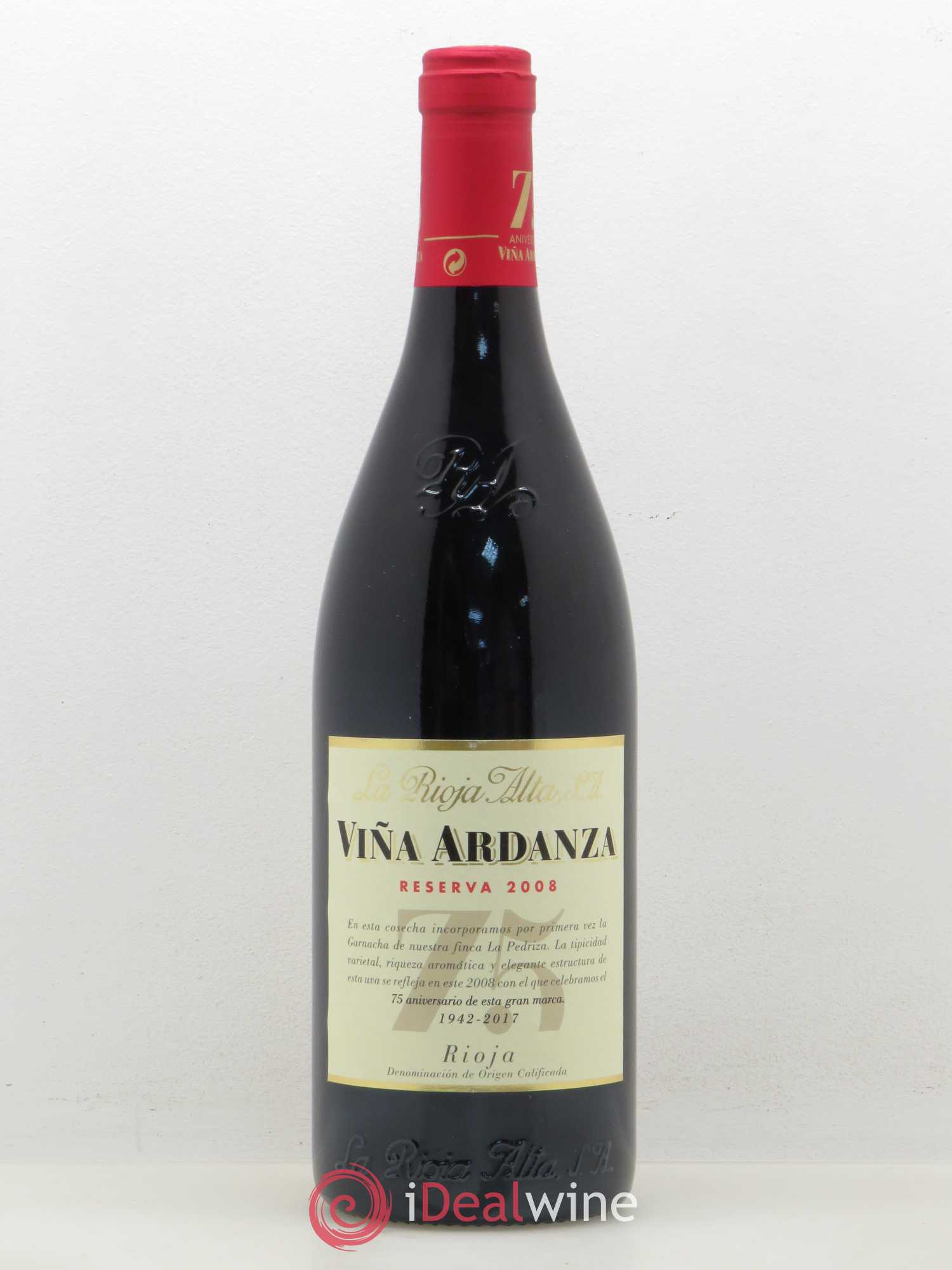 Rioja DOCA Vina Ardanza Reserva 2008 - Lot de 1 bouteille - 0