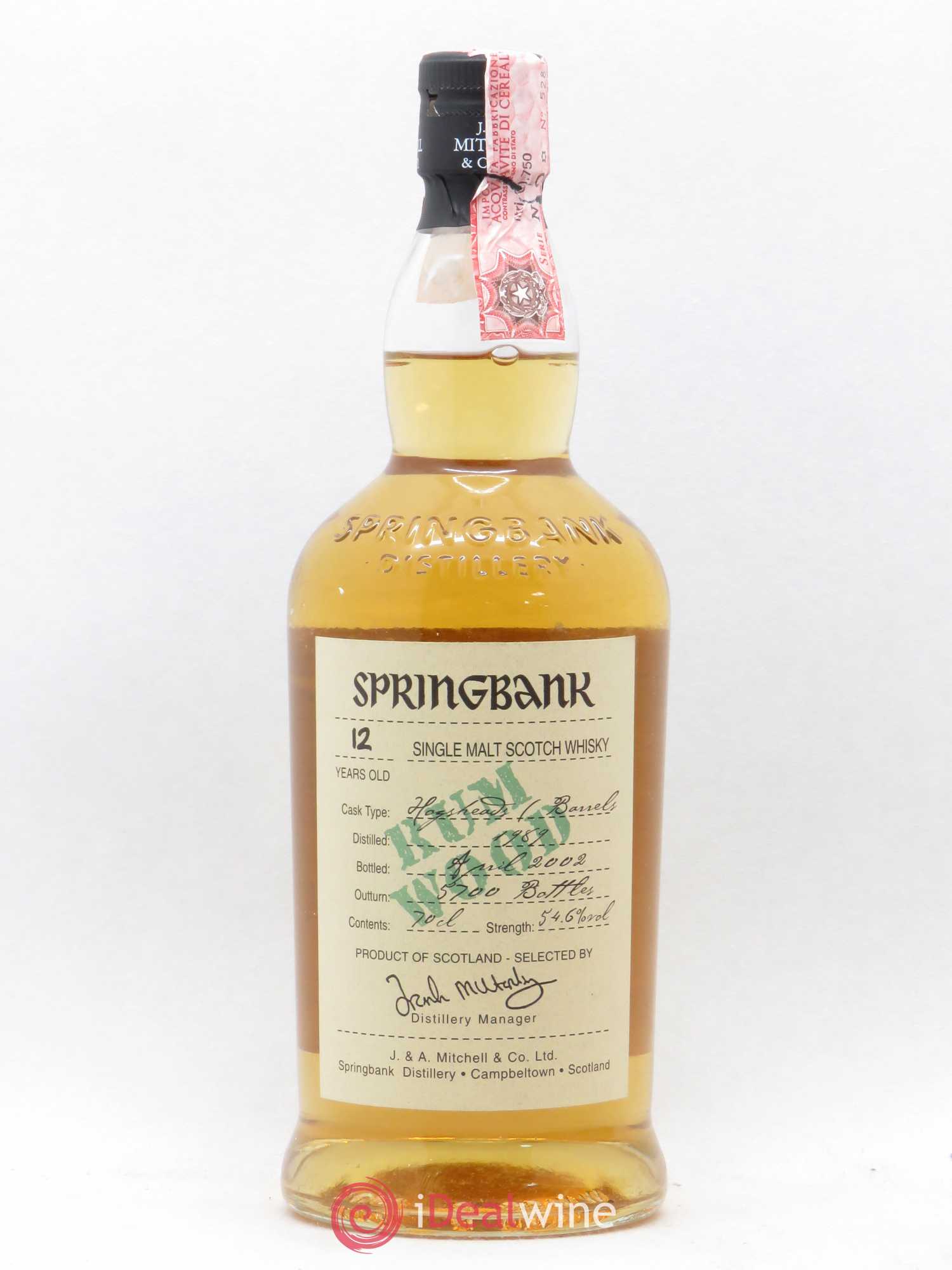 Whisky Cambeltown/Ecosse Springbank 12 ans Rum Wood - Posten von 1 Flasche - 0
