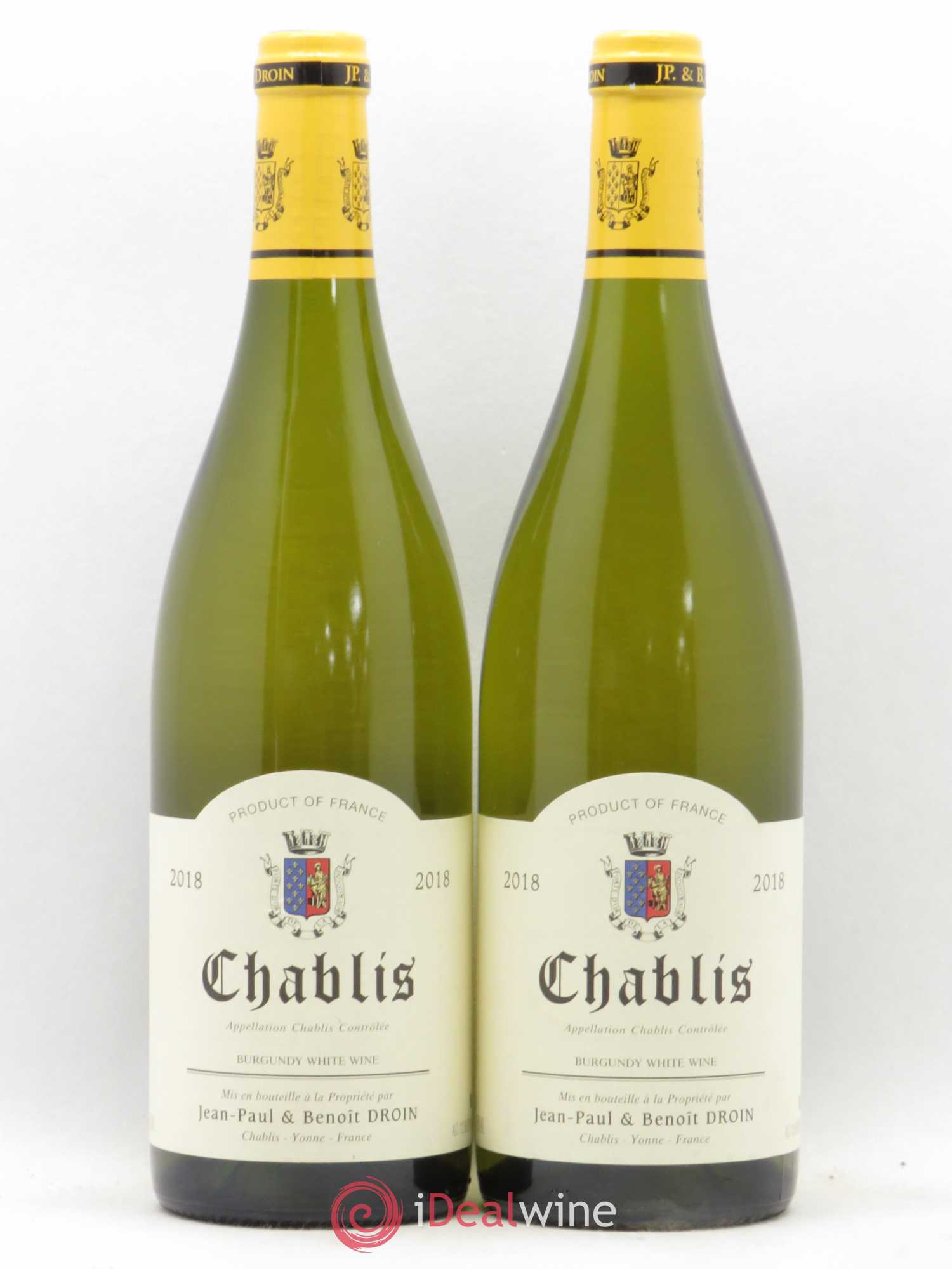 Chablis Jean-Paul & Benoît Droin (Domaine) Village 2018 - Lot de 2 bouteilles - 0