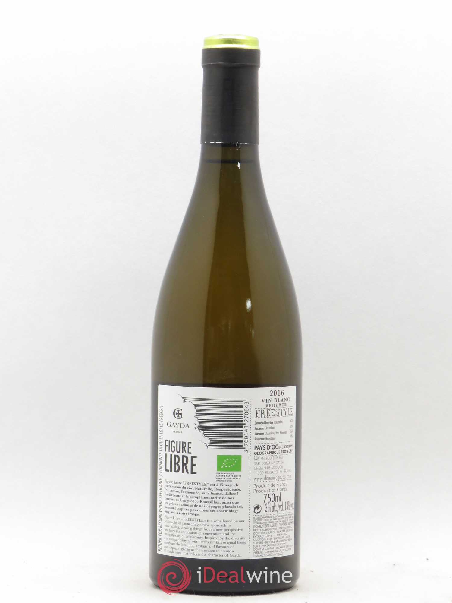 IGP Pays d'Oc Figure Libre Freestyle Domaine Gayda (sans prix de réserve) 2016 - Lot de 1 bouteille - 1