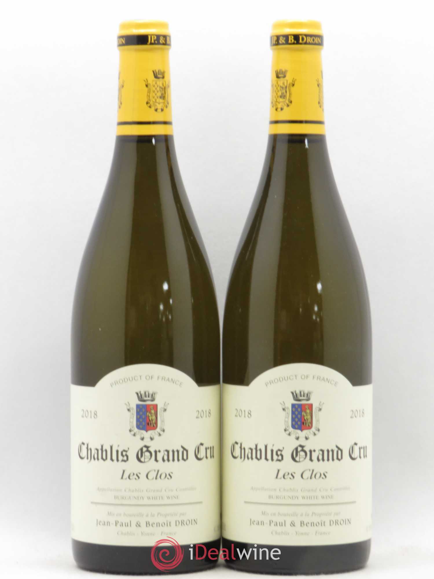 Chablis Grand Cru Les Clos Jean-Paul & Benoît Droin (Domaine) 2018 - Lot de 2 bouteilles - 0