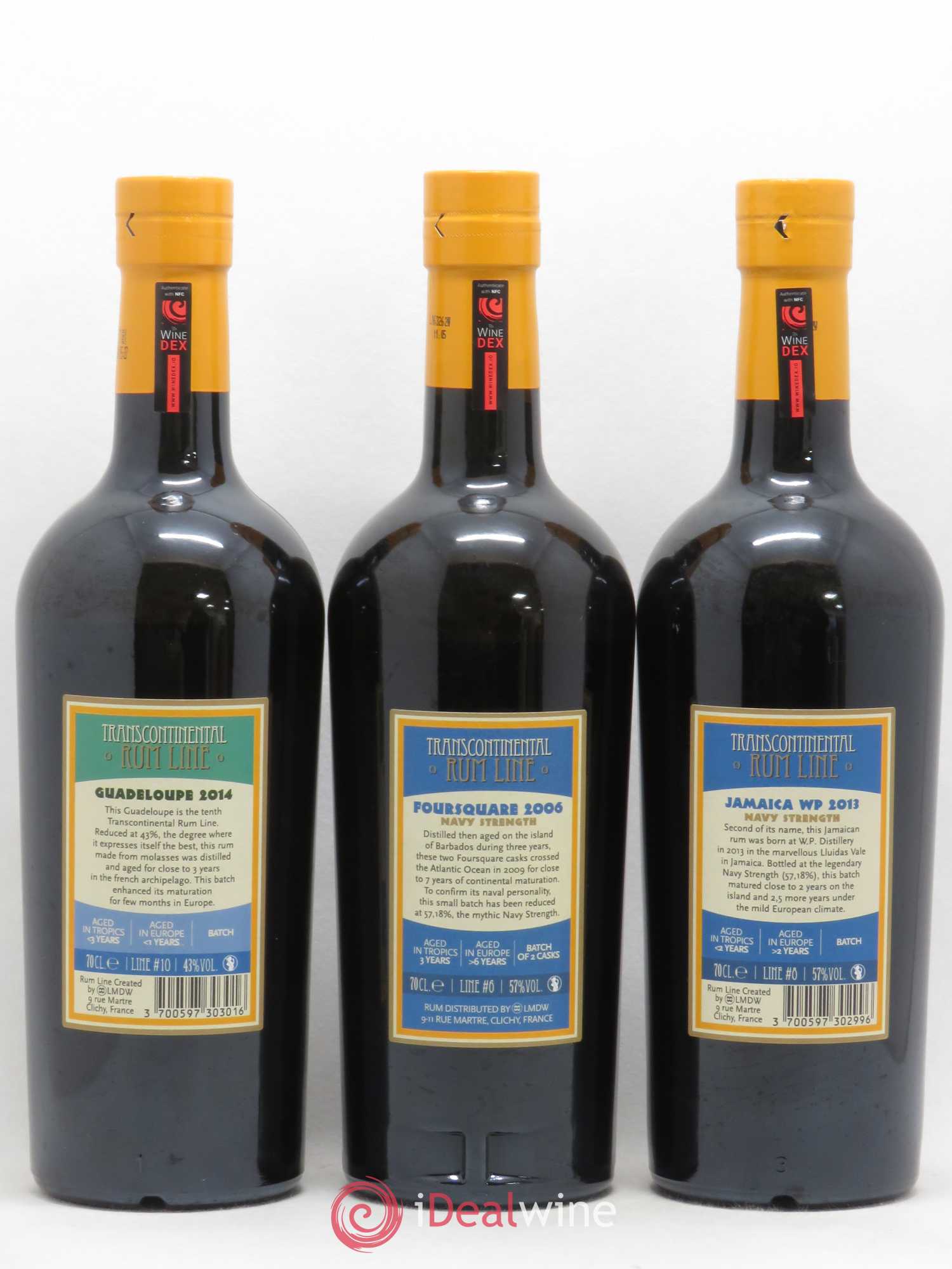 Rhum Panama 2010 43° MysteriousDistillery-GrandeTerre 1998 53% 59.3° Le Moule-Guadeloupe 2014 43° BMDistillery-Barbados 2006 57° Foursquare-Belize 2005 46° TravellersLiquors-JamaicaWP 2013 57° LluidasVale - Lot of 6 bottles - 2
