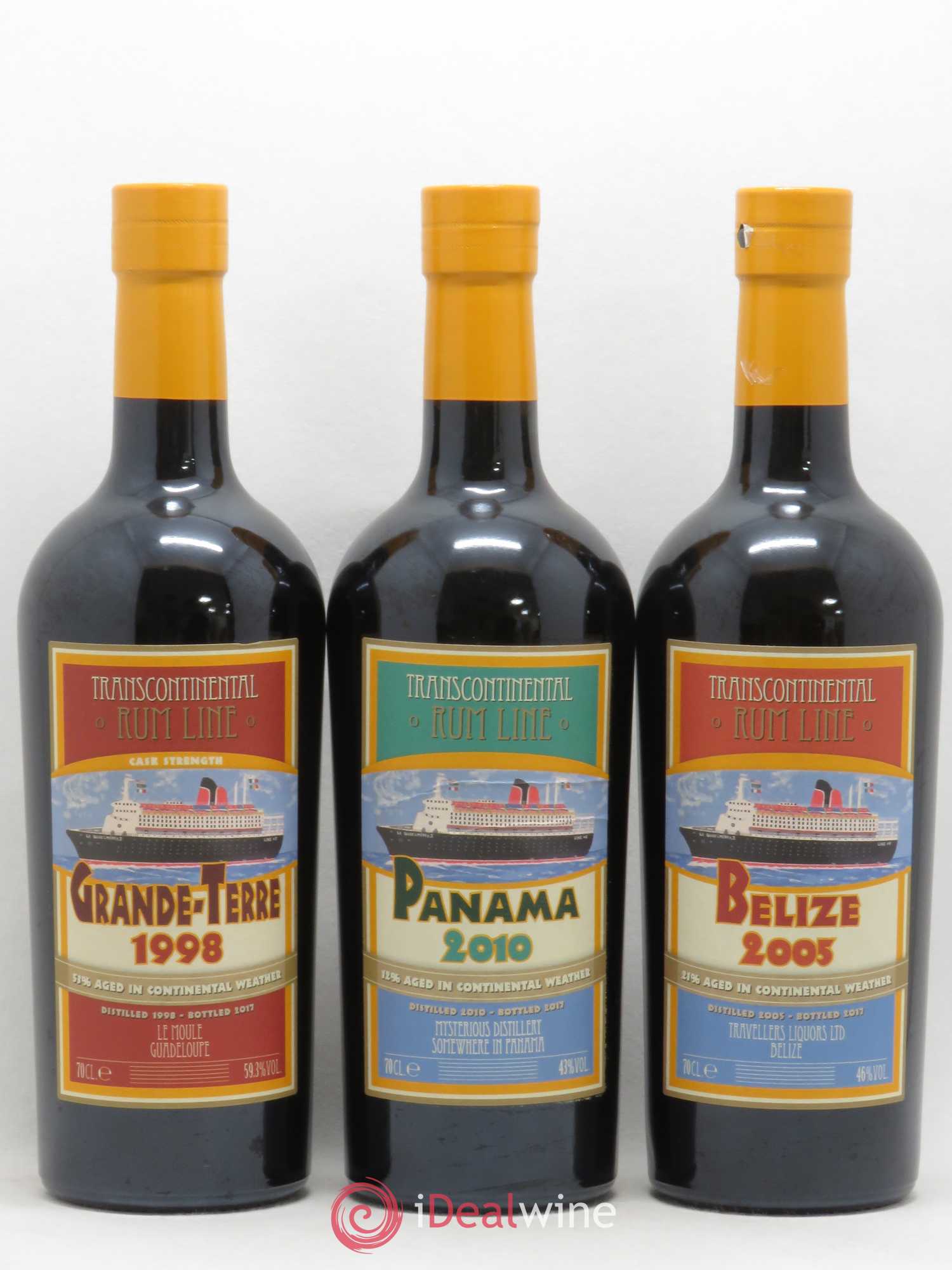 Rhum Panama 2010 43° MysteriousDistillery-GrandeTerre 1998 53% 59.3° Le Moule-Guadeloupe 2014 43° BMDistillery-Barbados 2006 57° Foursquare-Belize 2005 46° TravellersLiquors-JamaicaWP 2013 57° LluidasVale - Lot of 6 bottles - 3