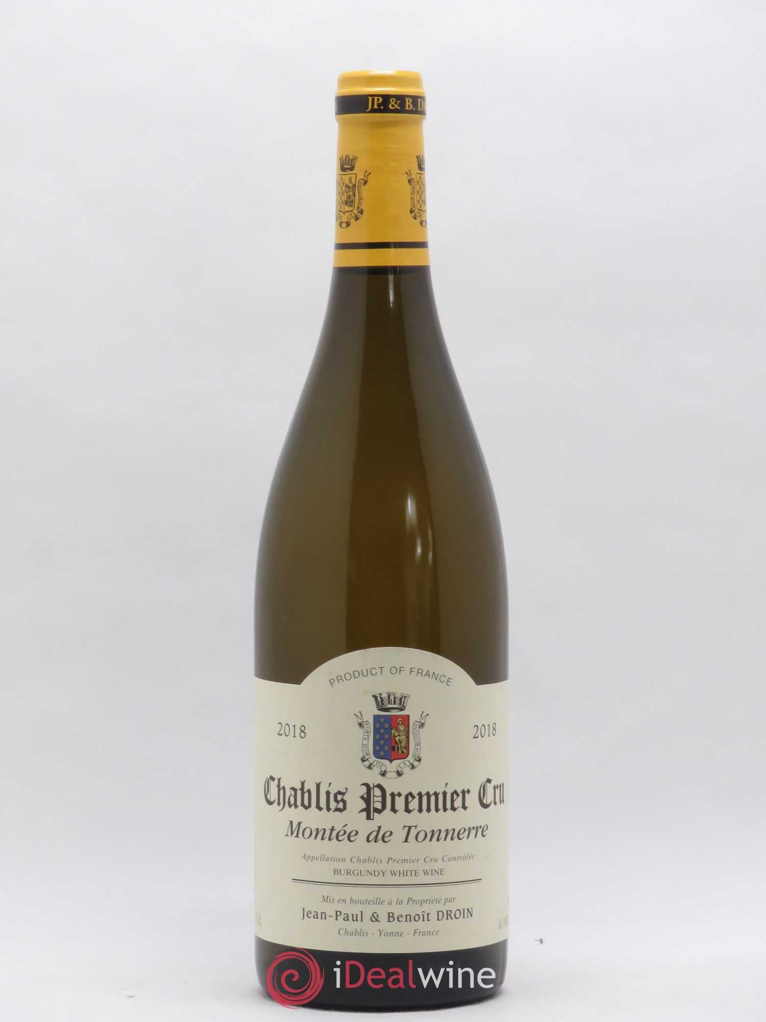 Chablis 1er Cru Montée de Tonnerre Jean-Paul & Benoît Droin (Domaine) 2018 - Lot de 1 bouteille - 0
