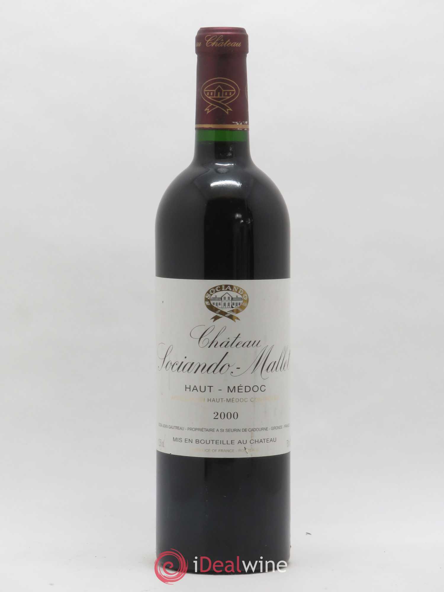 Château Sociando Mallet 2000 - Lot de 1 bouteille - 0