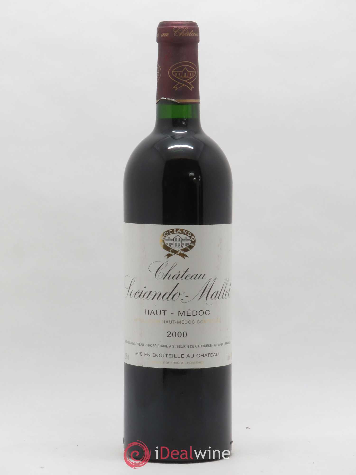 Château Sociando Mallet 2000 - Lot de 1 bouteille - 0