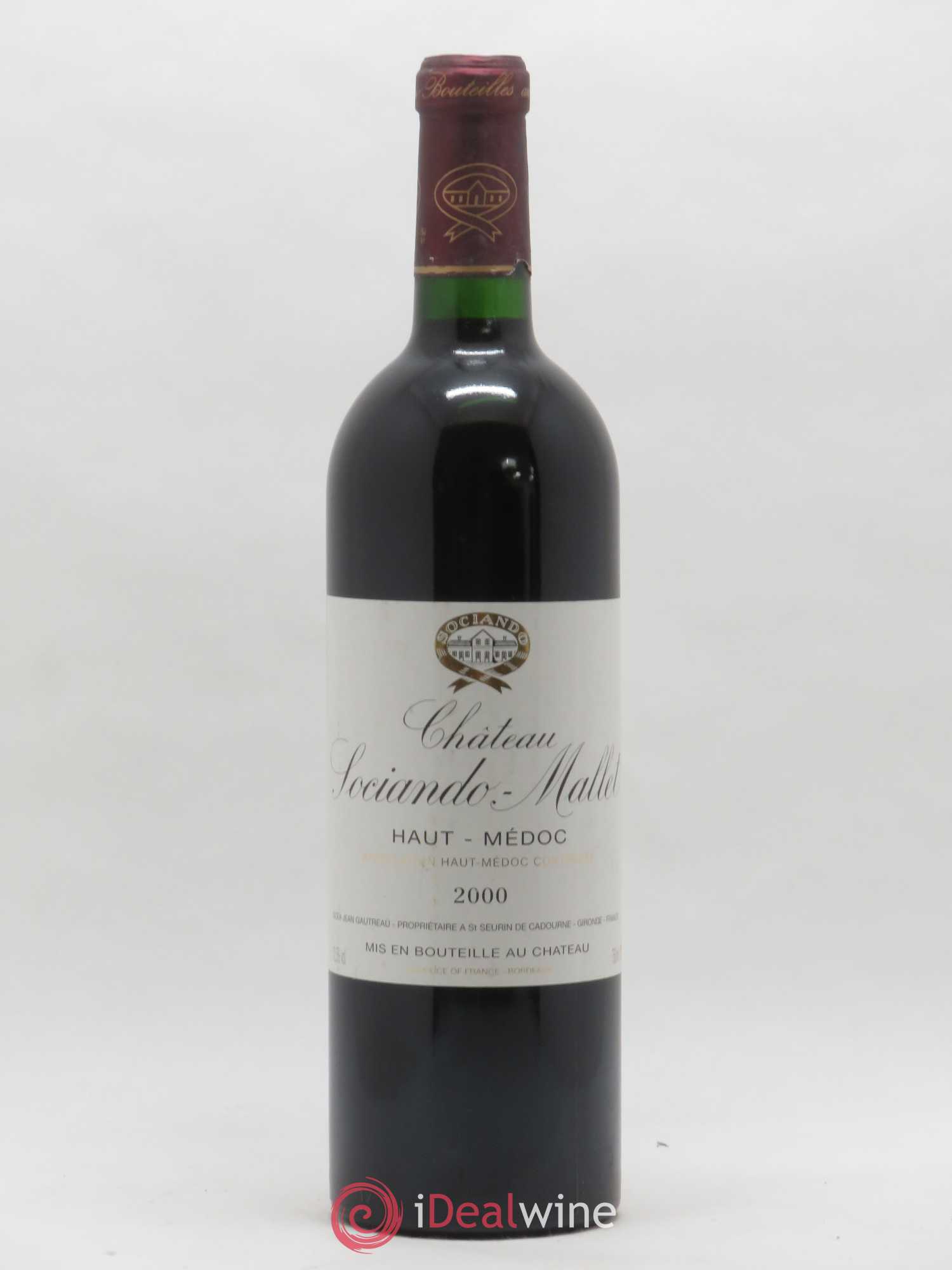 Château Sociando Mallet 2000 - Lot de 1 bouteille - 0