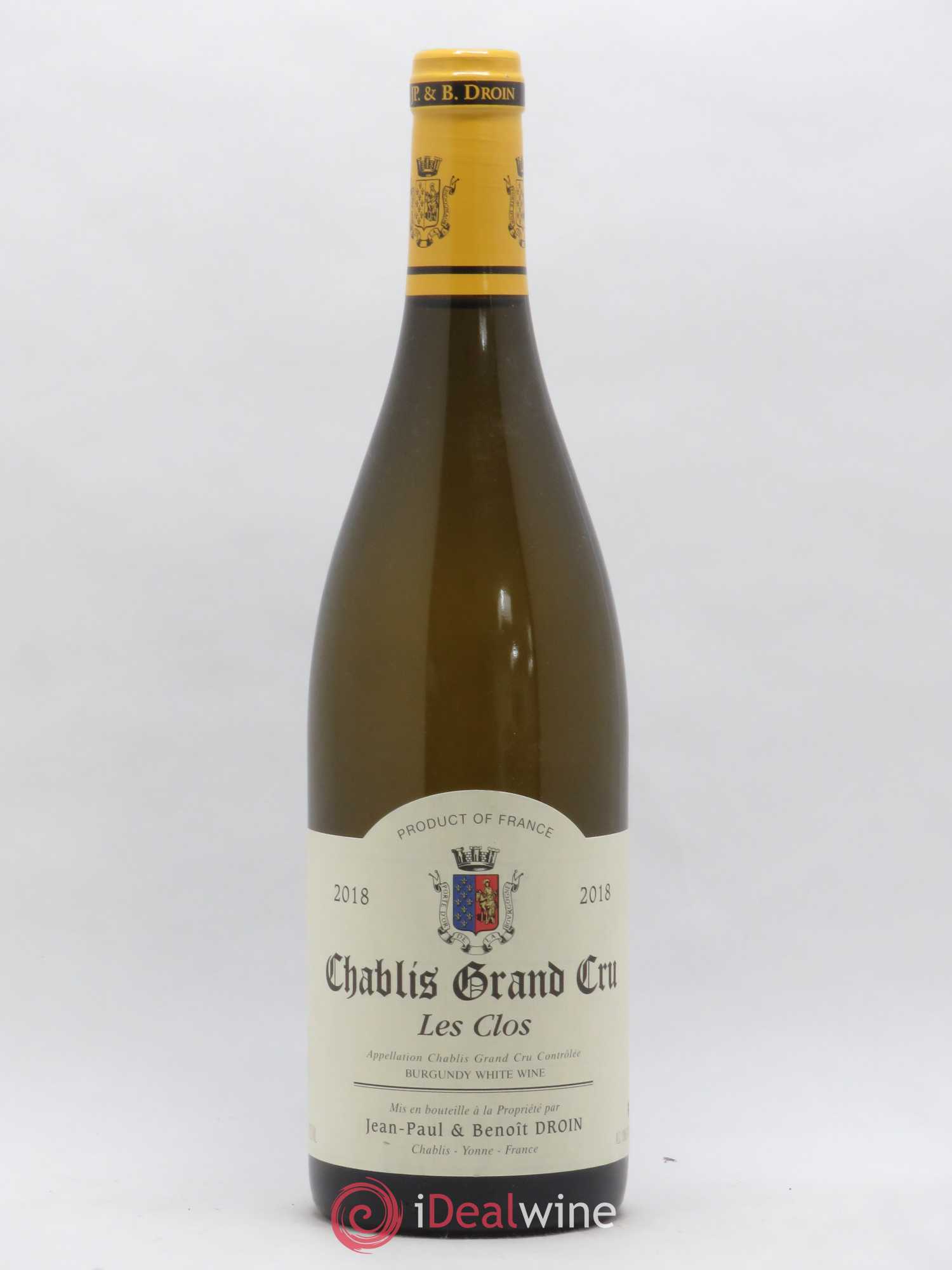Chablis Grand Cru Les Clos Jean-Paul & Benoît Droin (Domaine) 2018 - Lot de 1 bouteille - 0