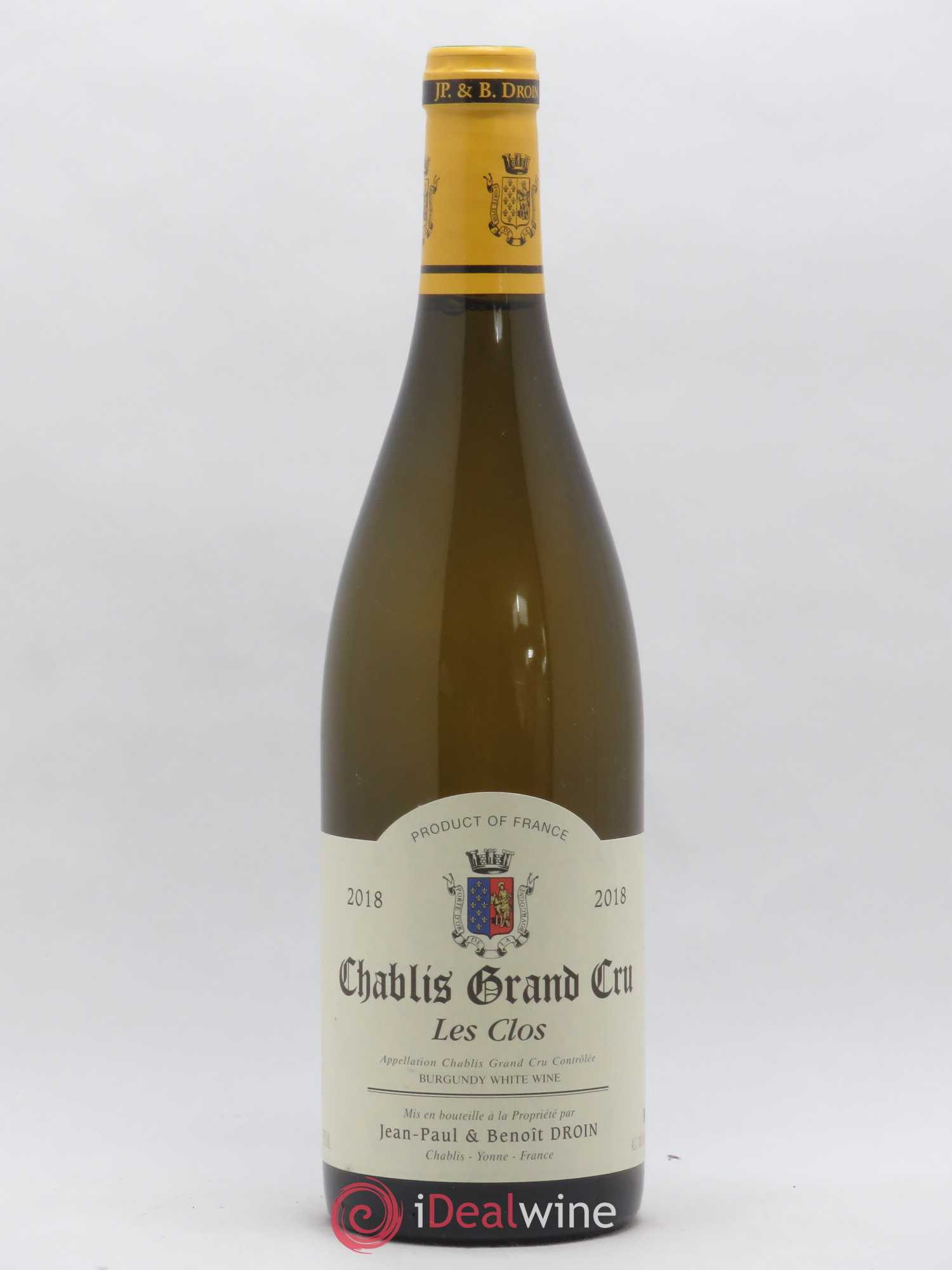 Chablis Grand Cru Les Clos Jean-Paul & Benoît Droin (Domaine) 2018 - Lot de 1 bouteille - 0