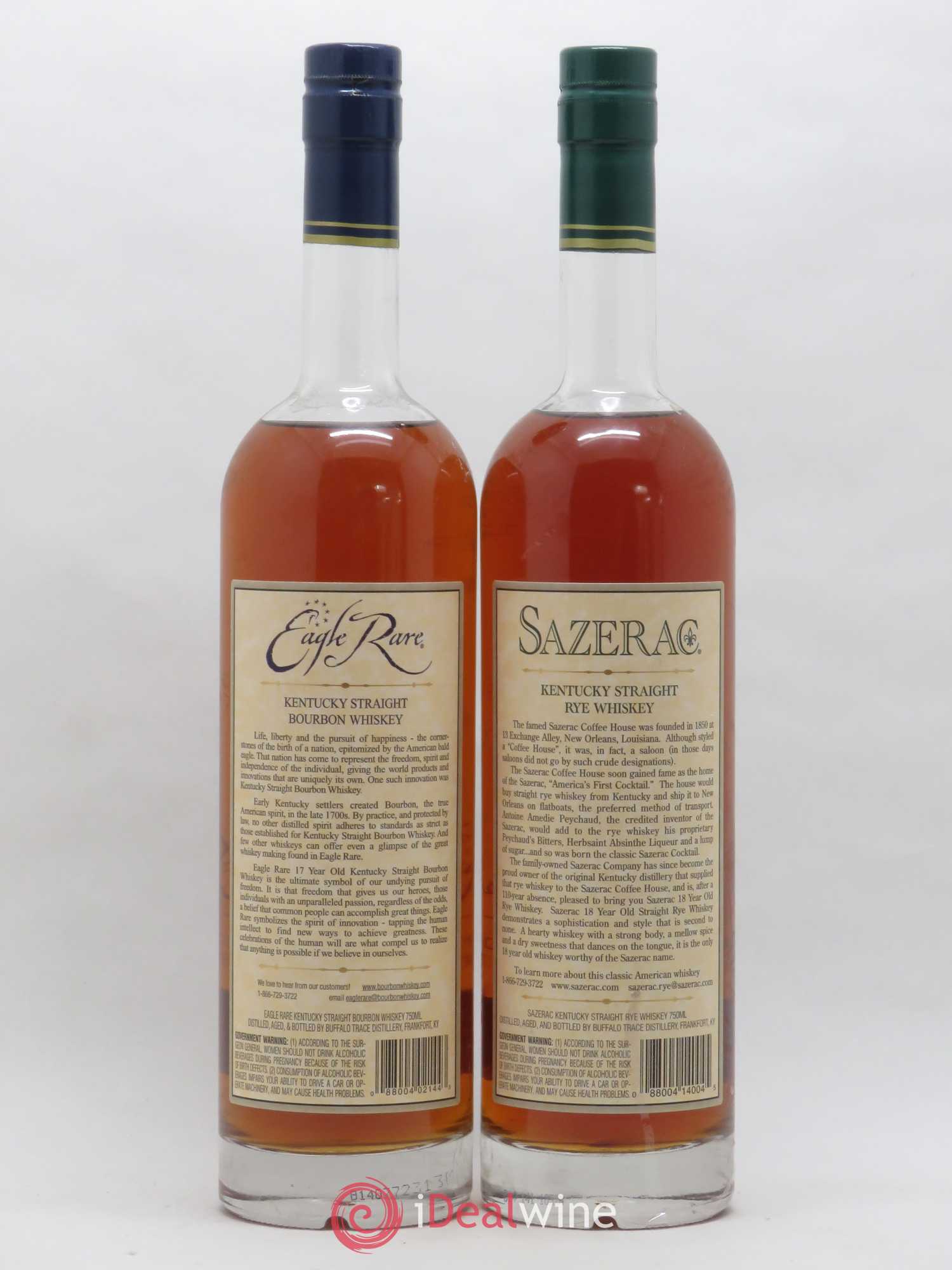 Whisky Kentucky Buffalo Trace Antique Collection - Eagle Rare 17 Year Old - Sazerac 18 Year Old - Thomas H Handy Sazerac 17 Year Old - George Stagg William Larue Weller 2014 - Posten von 5 Flaschen - 2
