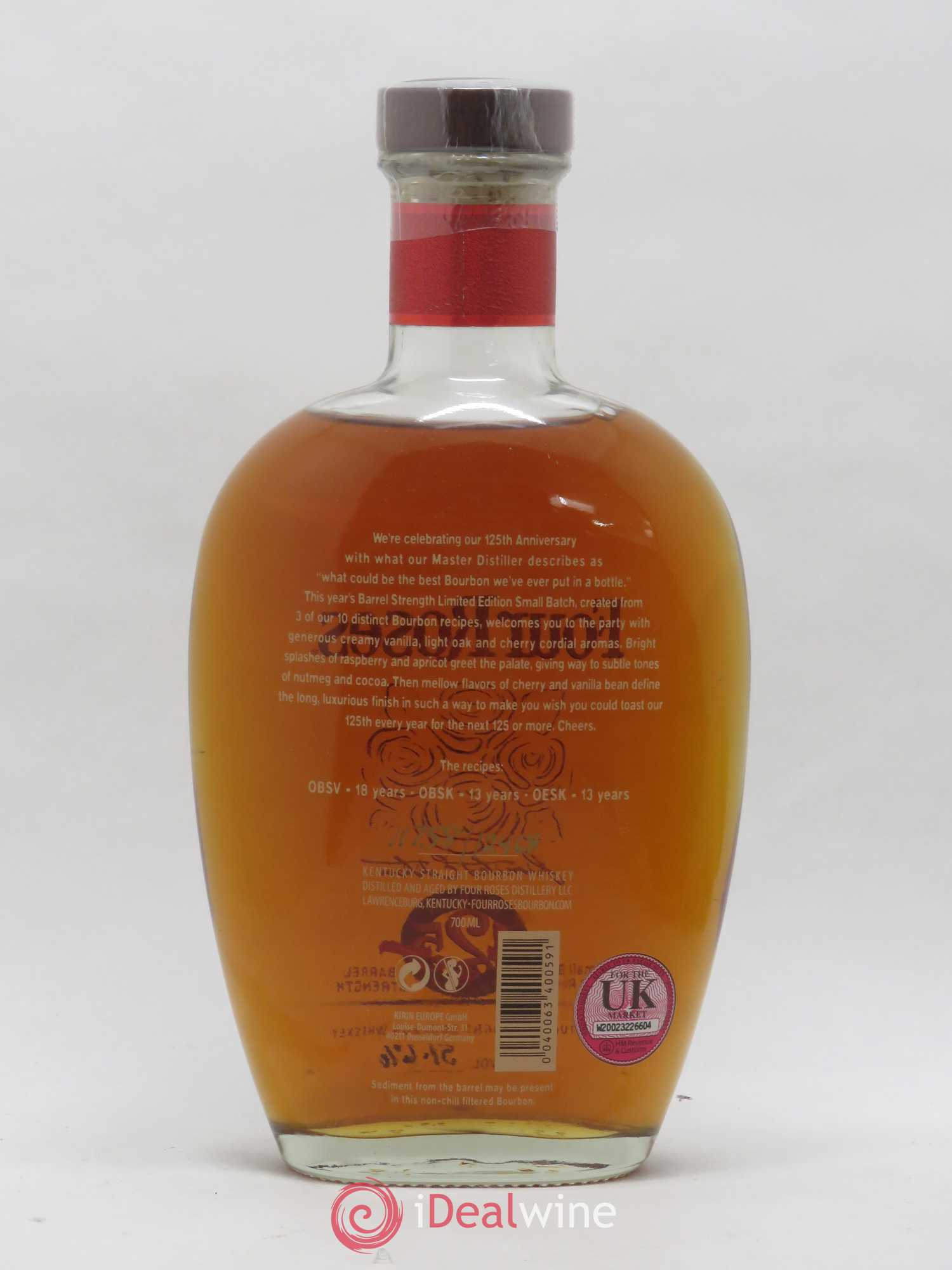 Whisky Kentucky Four Roses Small Batch Limited Edition Release 125th Anniversary 2013 - Lot of 1 bottle - 1