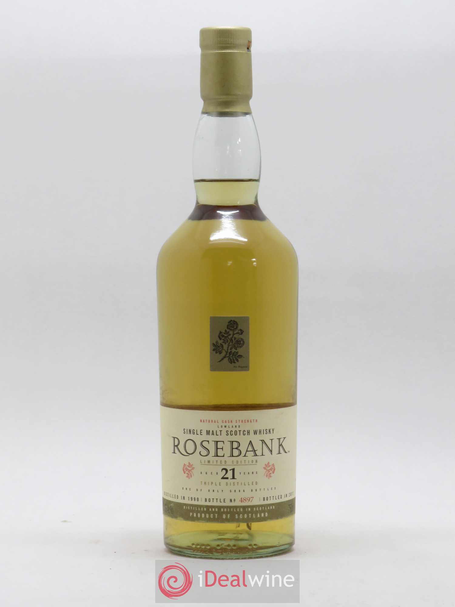 Whisky Ecossais Lowlands Rosebank 21yo Edition Limitée mise 2011 Triple Distillation 1990 - Posten von 1 Flasche - 1