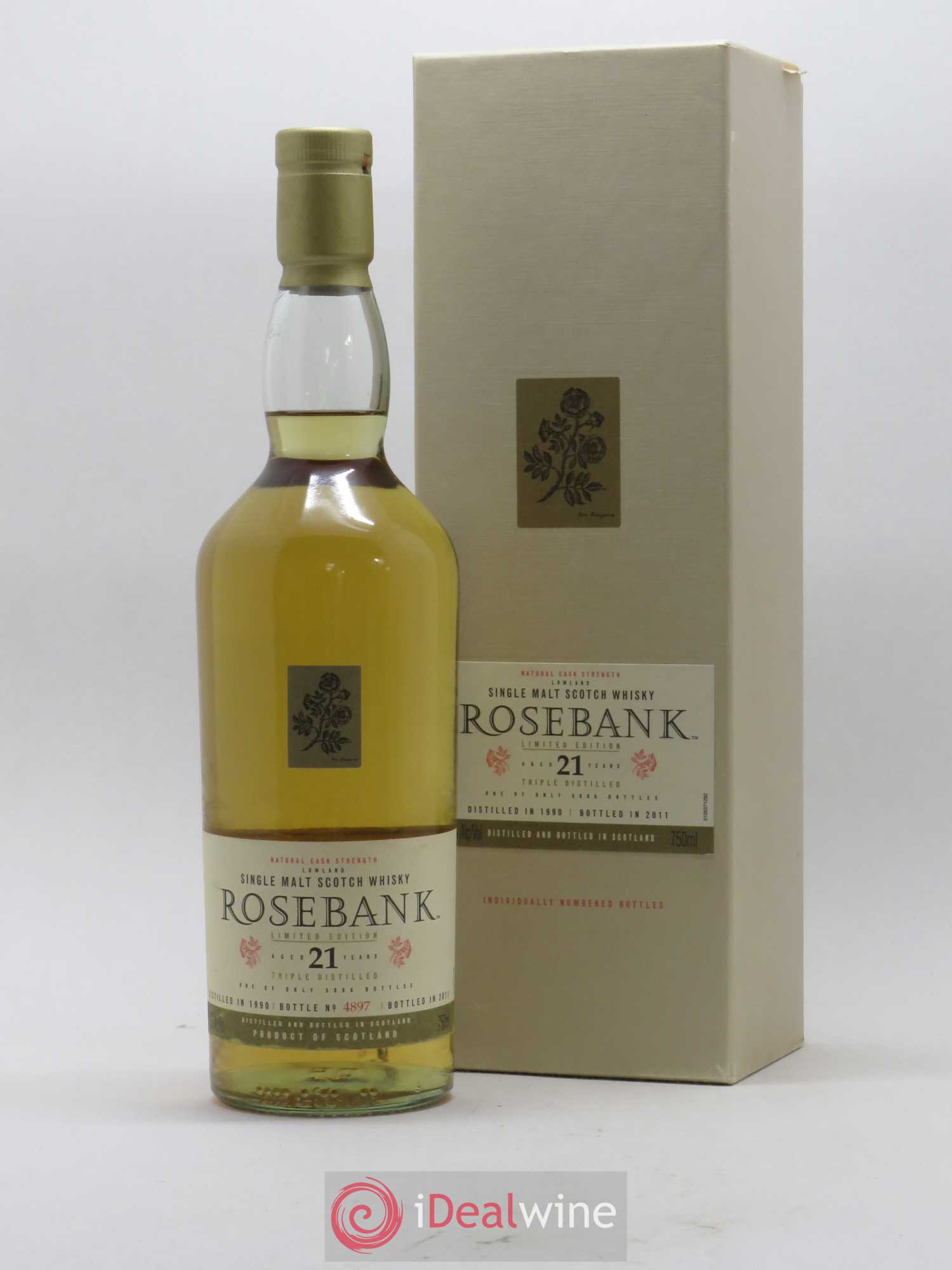 Whisky Ecossais Lowlands Rosebank 21yo Edition Limitée mise 2011 Triple Distillation 1990 - Posten von 1 Flasche - 0
