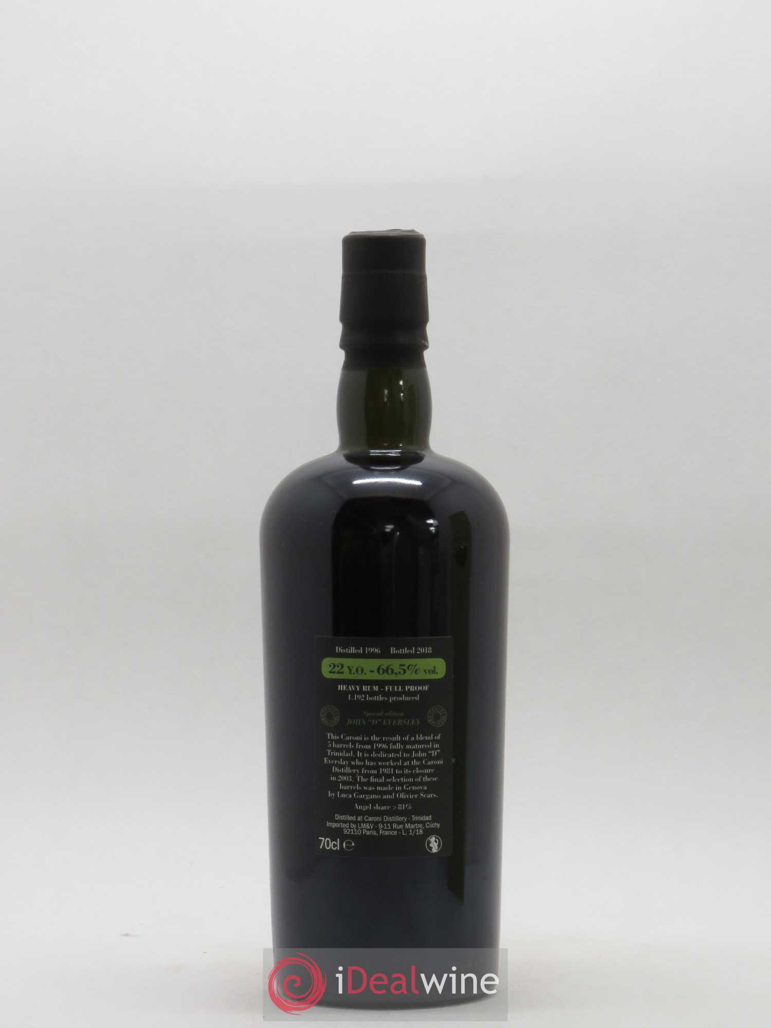 Rhum Trinidad and Tobaggo Caroni Heavy Rum Full Proof 22 Ans mise 2018 Special edition Caroni Employes John D Eversley 1996 - Posten von 1 Flasche - 2